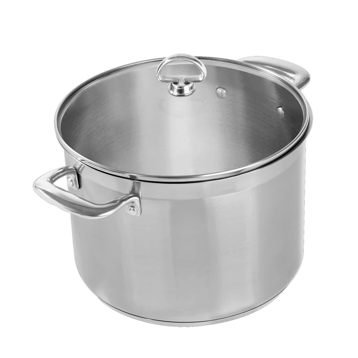 Chantal Induction 21 Steel Stockpot with Glass Lid 8 Quart