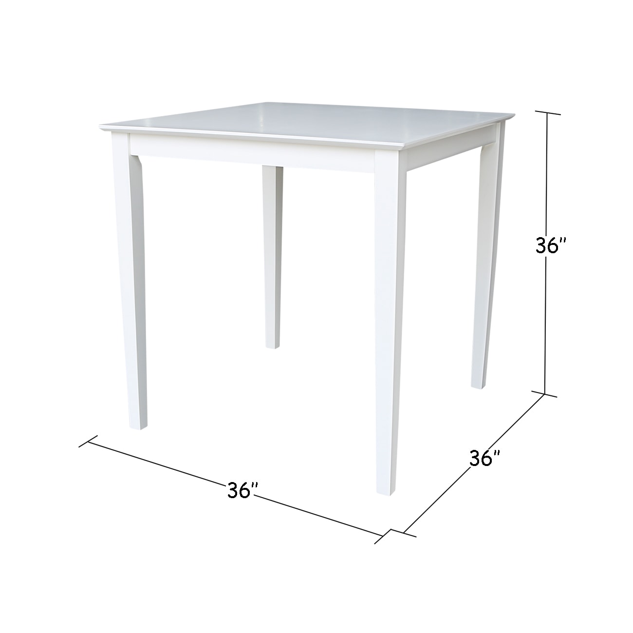 International Concepts White Traditional Counter Table, Wood with White ...