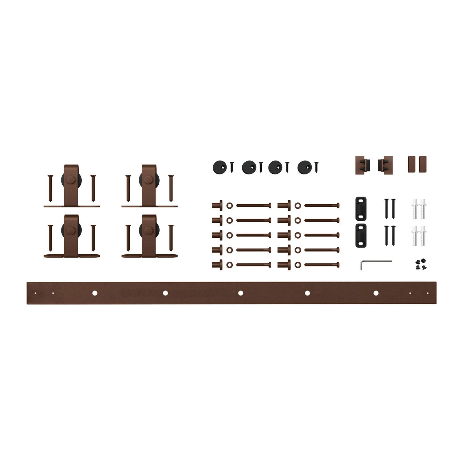 Architectural Products by Outwater 3P5.7.00111 72-in Oil-rubbed Oil Rubbed Bronze Indoor Top mount Double Barn door hardware kit