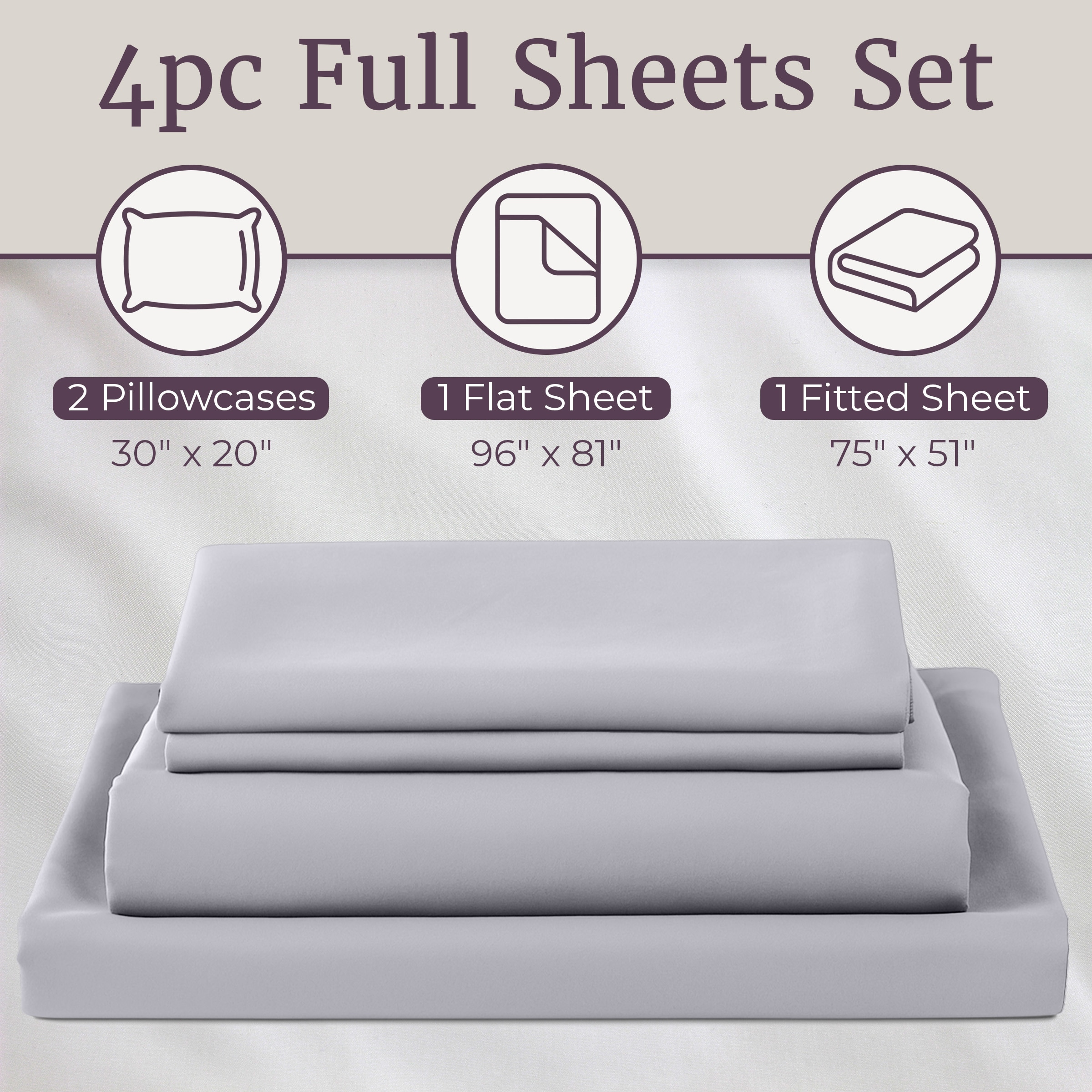 Lavish Home 66-MF75S-F-SIL Sheet-Sets - View #3