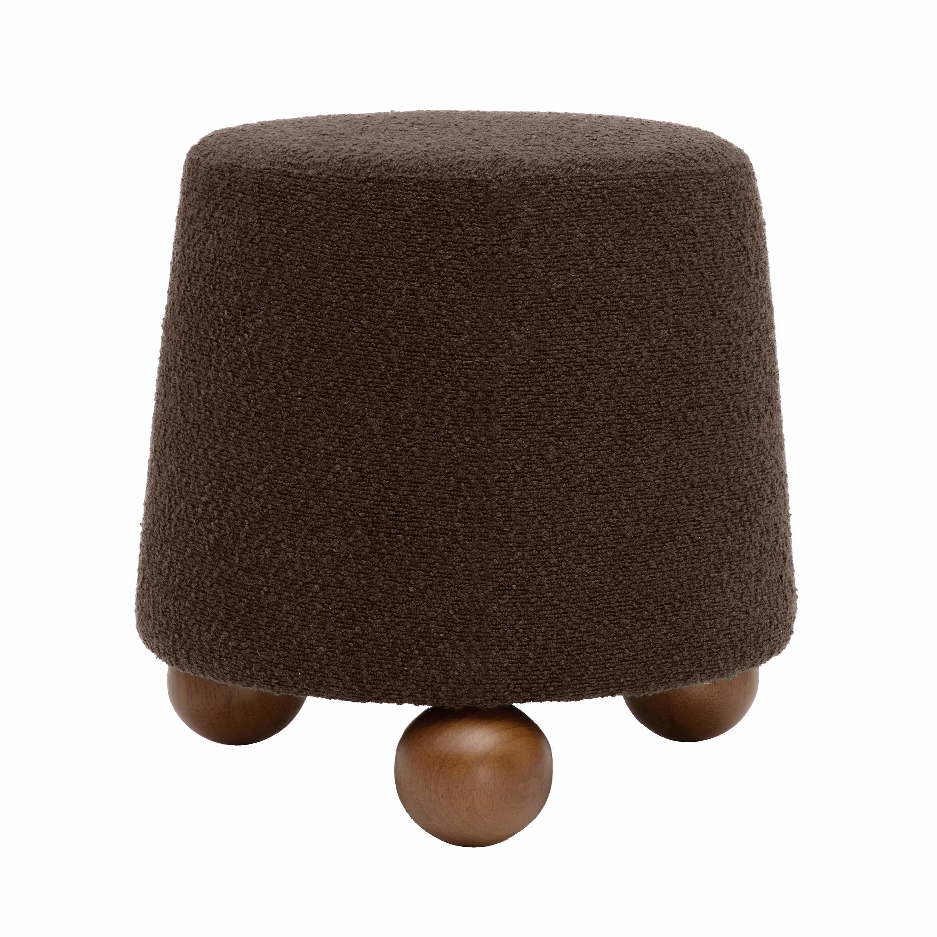 TOV Furniture Jaine Chocolate Brown Boucle Stool in the Ottomans — free download
