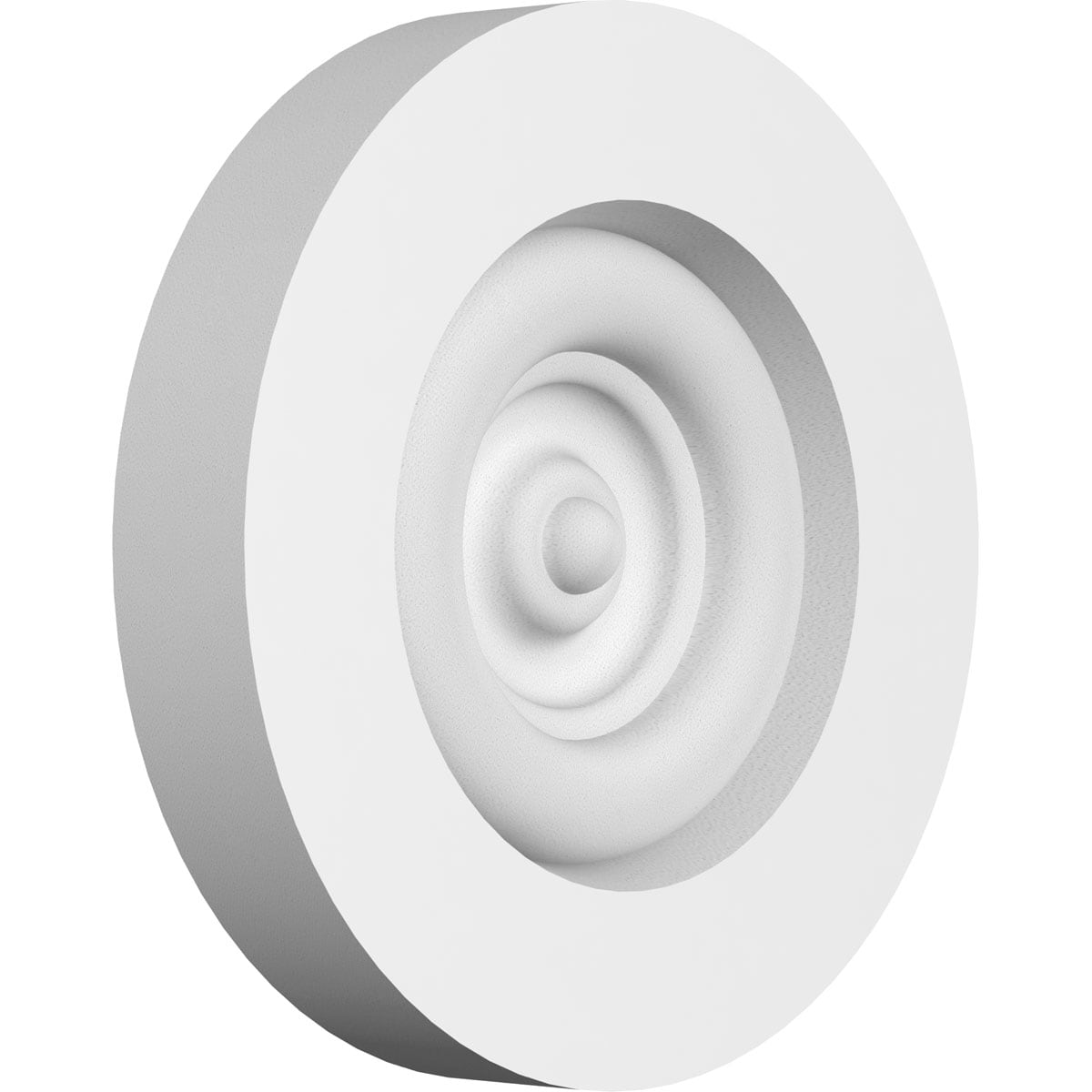 Ekena Millwork ROSP030X030X050GRY02 Standard Grayson Bullseye with Square Edge Bullseye 3-in x 3-in Round Unfinished PVC Rosette