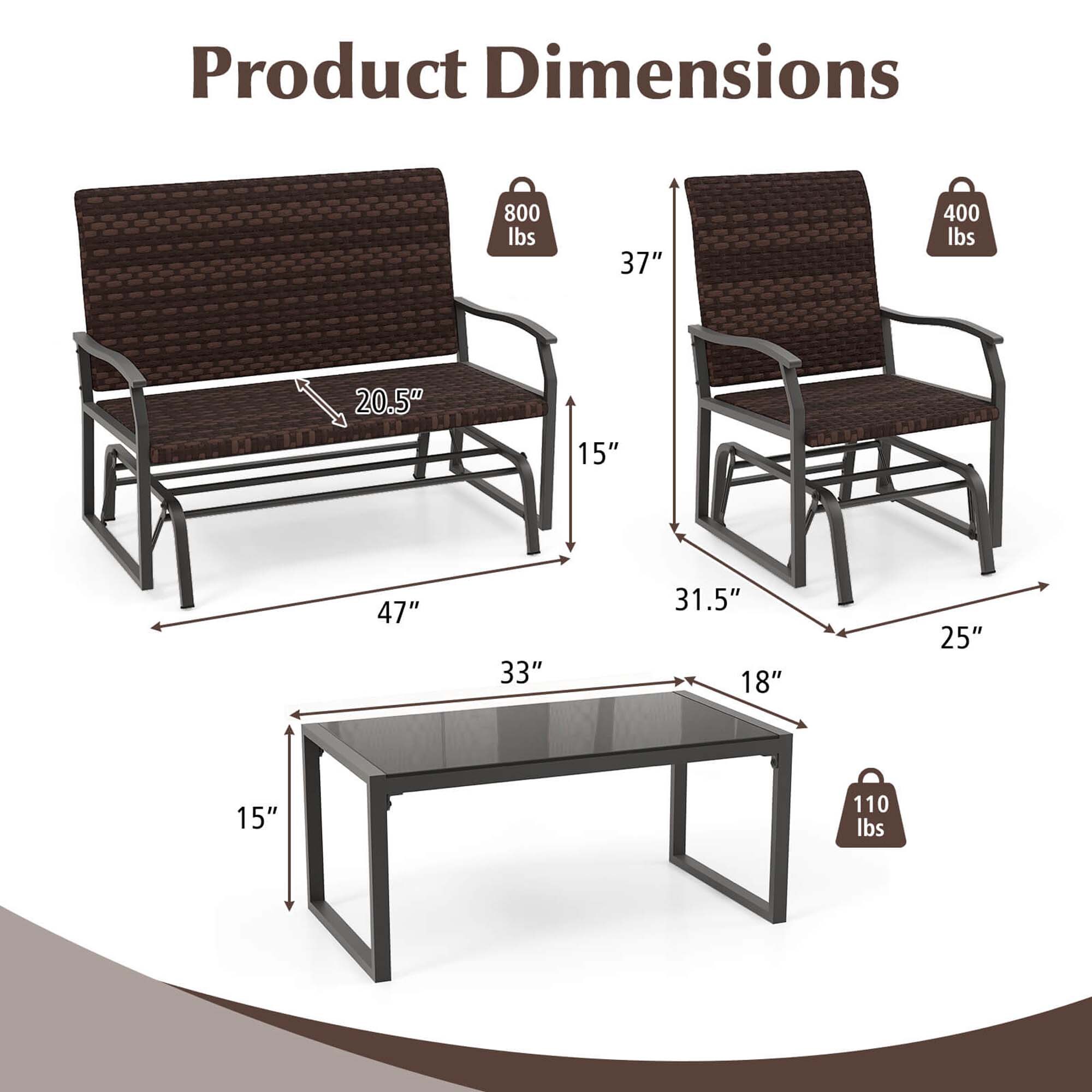 Costway HCST01867 Patio-Conversation-Sets - View #2