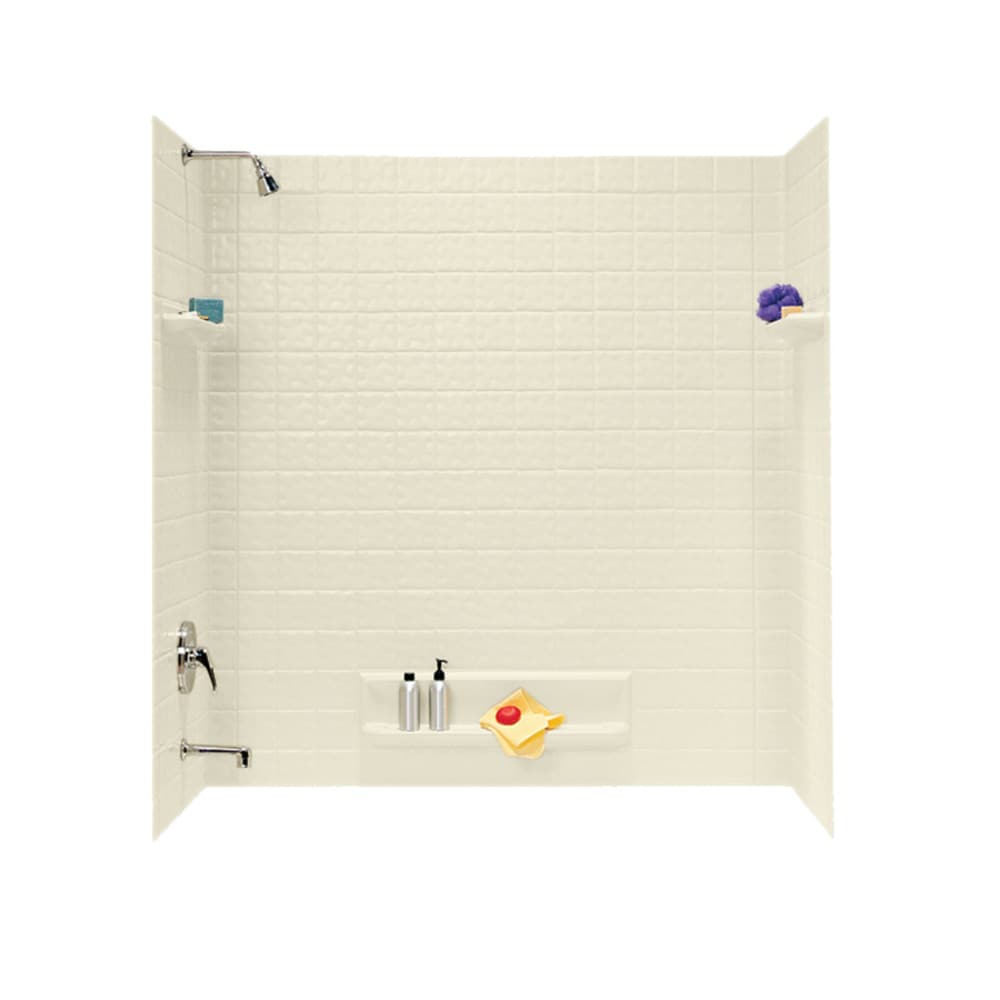 SWAN TI50000.037 Veritek 28-Inches L x 51.625-Inches W x 59.625-Inches H Bone 3 -Piece Glue to wall Bathtub wall panel kit