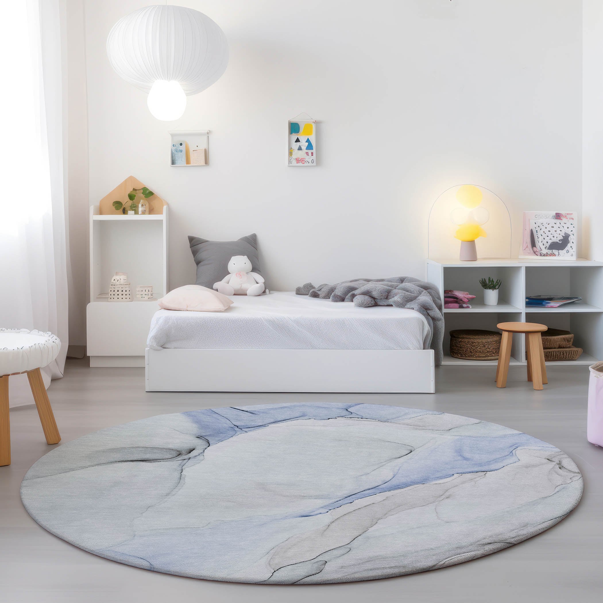 Addison Rugs ACN515BU8RO Chantille ACN515BU 8 x 8 (ft) Polyester Blue Round Indoor/Outdoor Abstract Machine washable Area rug