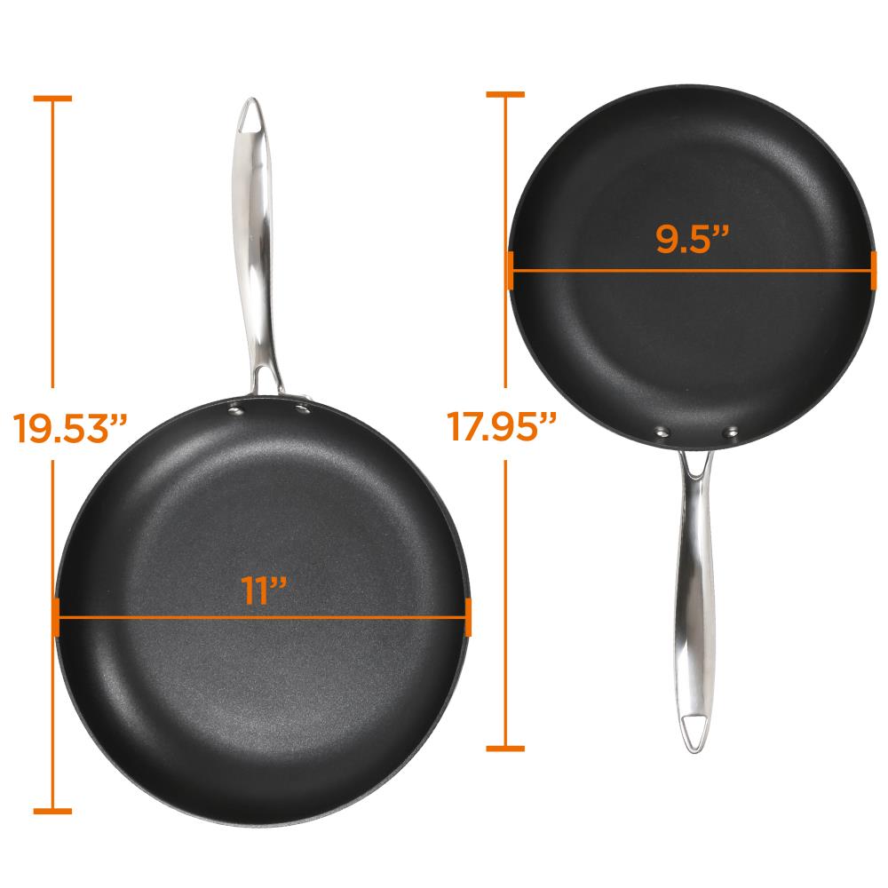 Copper Chef Non-Stick Square Fry Pan 5-Piece Set, 8 Inch Griddle Pan, 9.5  Inch Grill Pan, 11 Inch Griddle Pan, 9.5 Inch Lid, 11 Inch Lid