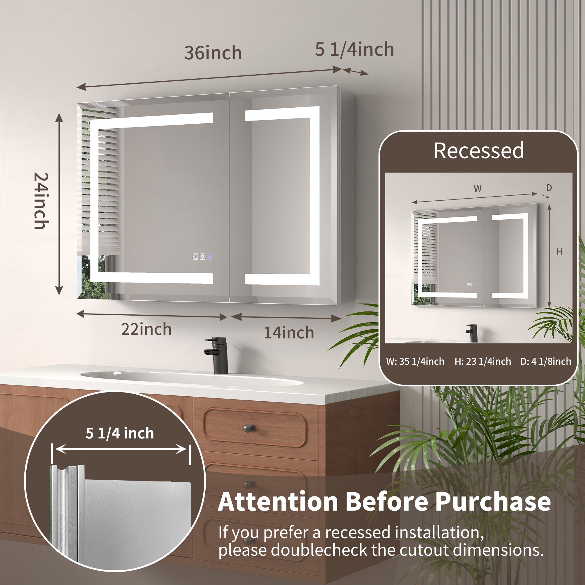 ExBrite EXMC3624V16DX Bathroom-Medicine-Cabinets - View #2
