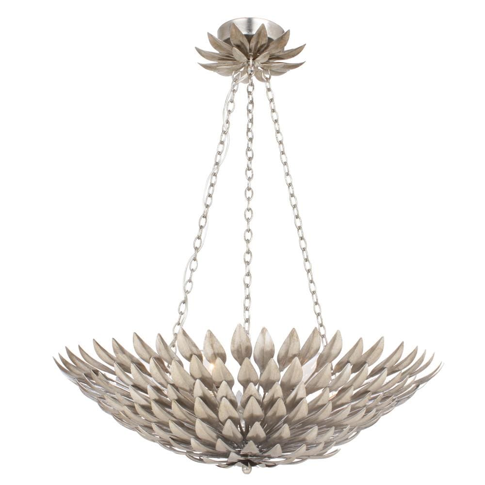 Crystorama 517-SA Broche 6 -Light Antique Steel Transitional For Use in Bathrooms, Foyers, Kitchens, Chandelier
