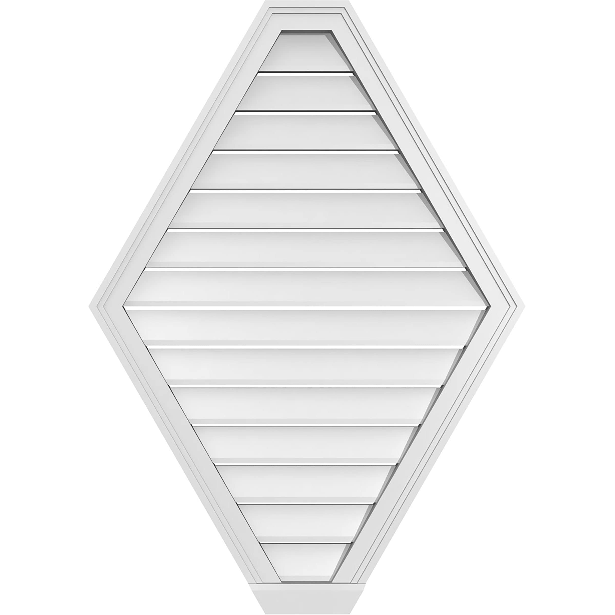 Ekena Millwork GVPHP30X4203SF 30-Inches x 42-Inches Off-white Peaked PVC Gable Louver Vent