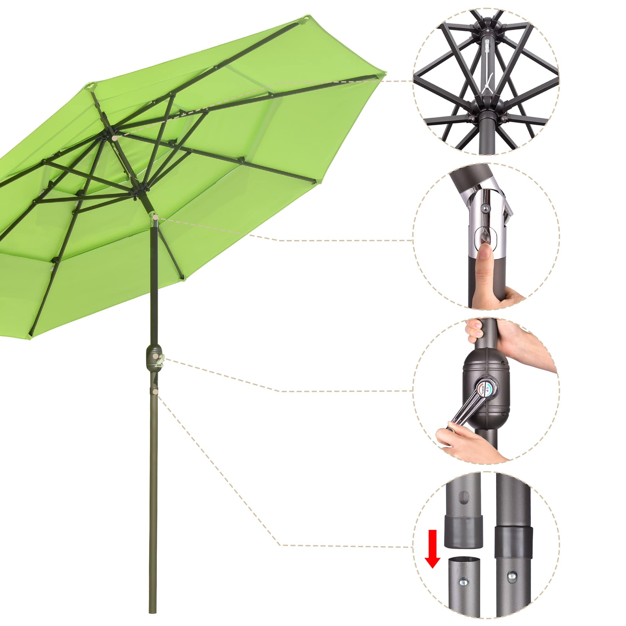 Yescom 07UMBSET005-UCB-9-LO Umbrellas-2 - View #3