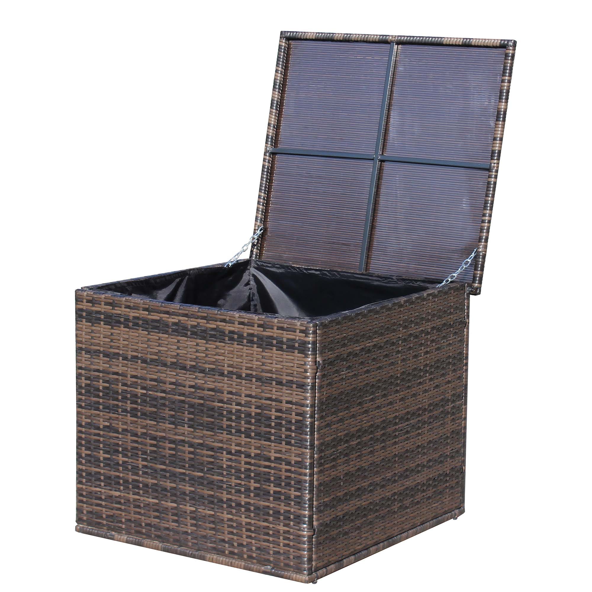 SINOFURN SYA690042BN 25.5-in L x 25.5-in 50-Gallon Brown Metal Deck Box