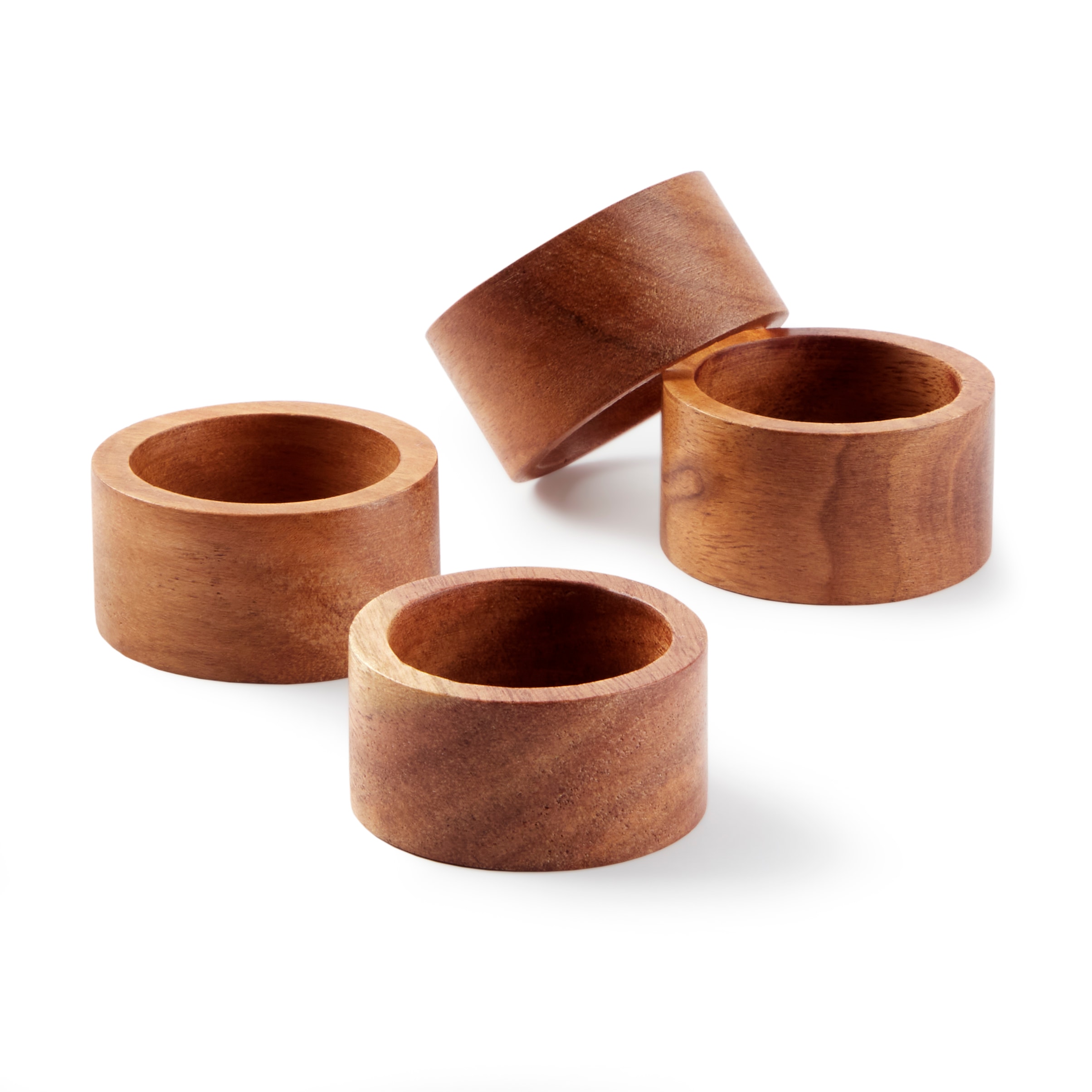 allen + roth 4-Pack Brown Wood Round Napkin Ring(s) in the Serveware  Accessories department at