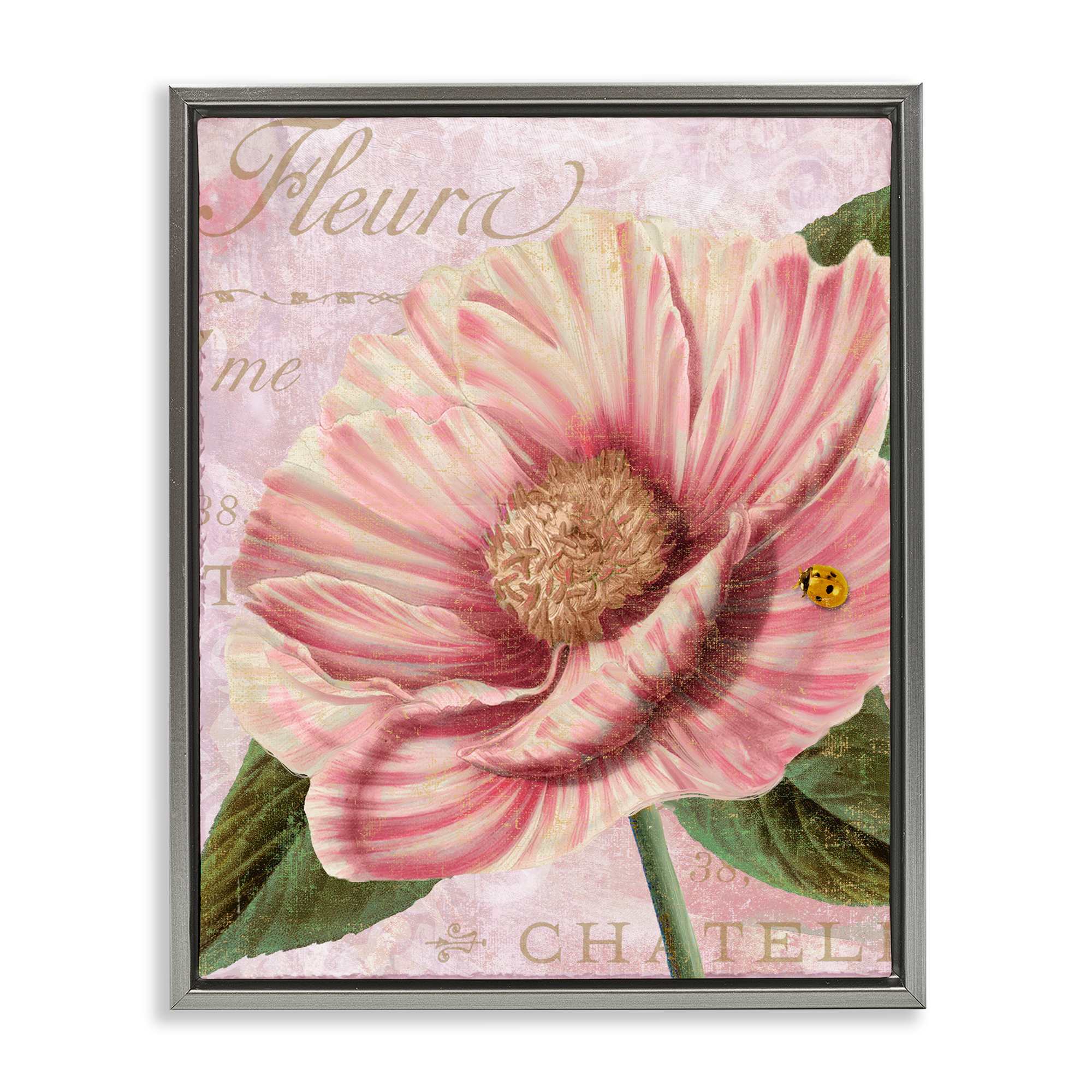 Stupell Industries BT-004-FFL-16X20 French Flower and Ladybug Floating Frame design by Sasha