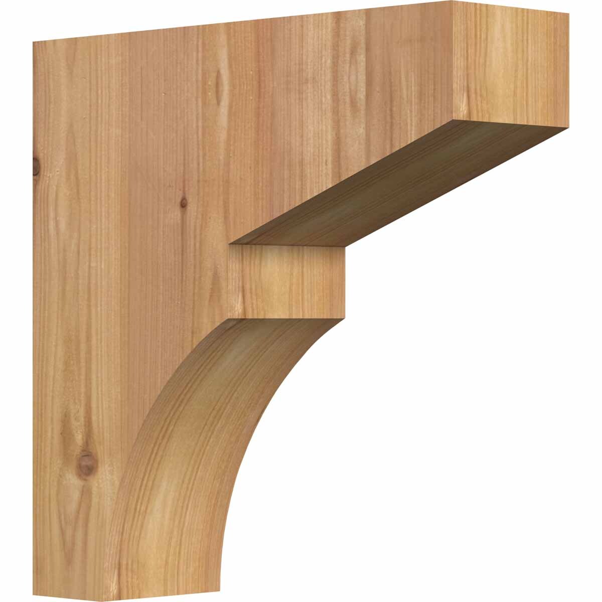 Ekena Millwork COR04X12X12MON00SWR 3.5-in x 12-in x 12-in Monterey Unfinished Western red cedar Wood Paintable/Stainable Corbel