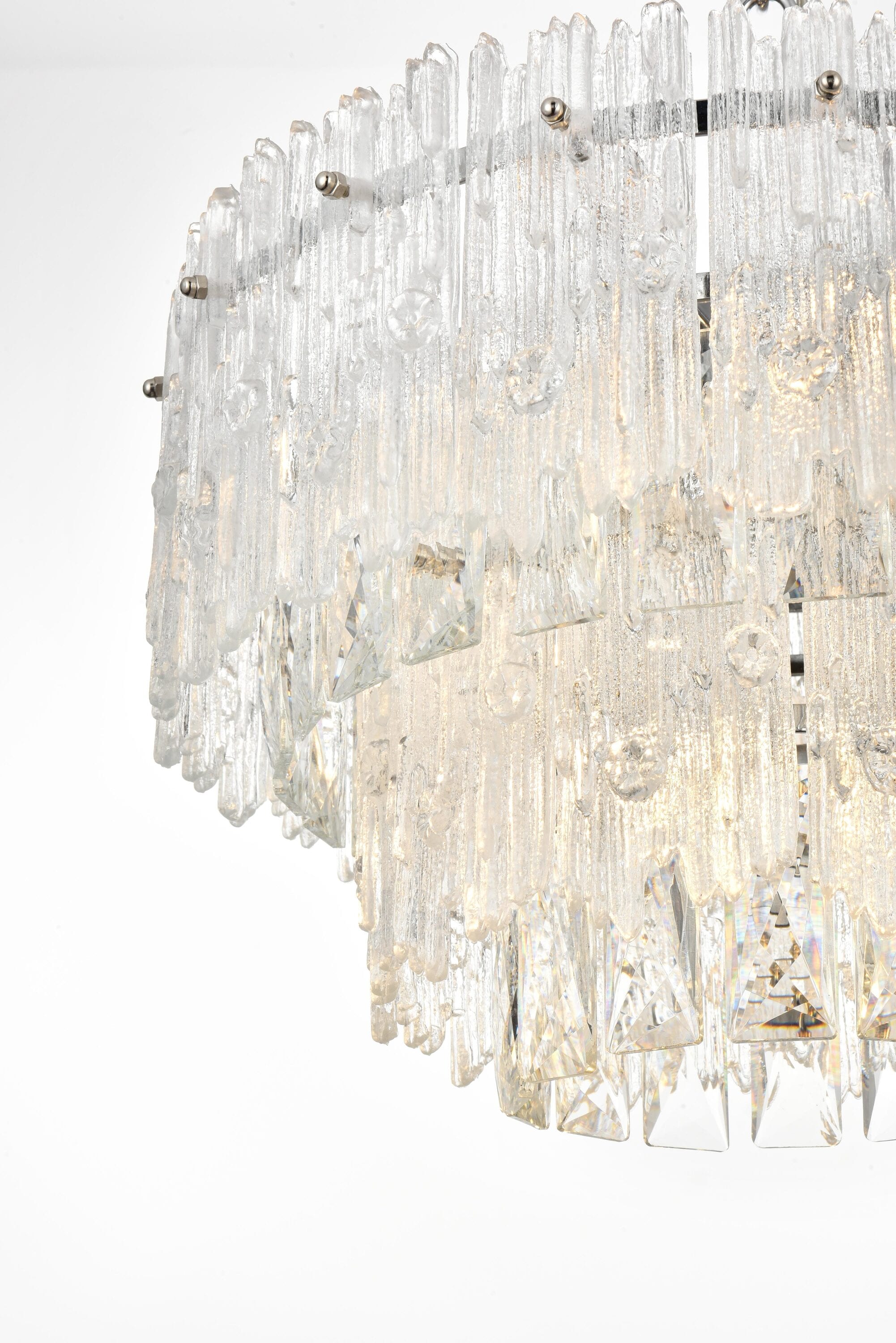 Emilia Chrome 21-Inch Crystal Chandelier with Royal Cut Crystals