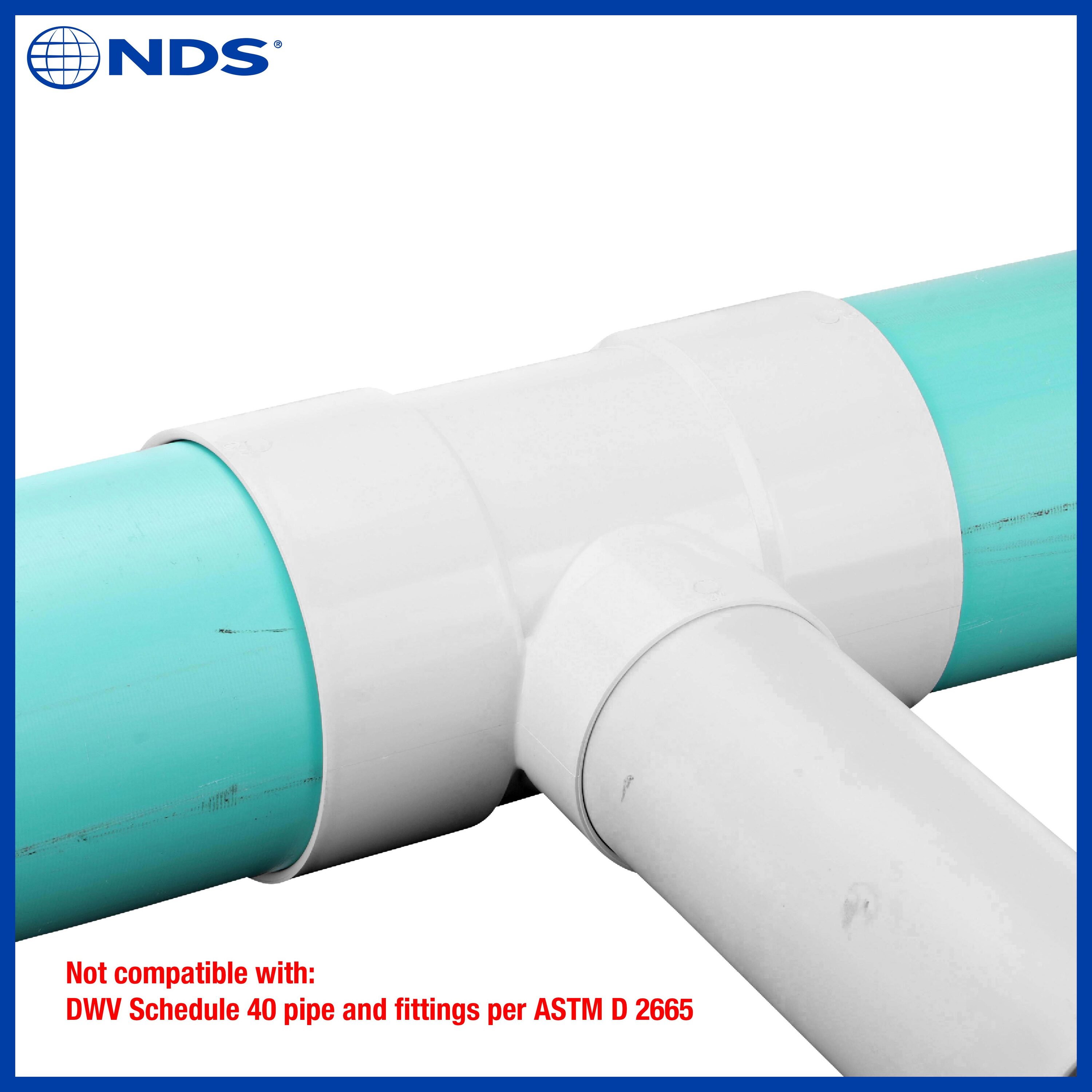 Nds Pvc Sewer And Drain Tee, 6 In. Hub X Hub X 4 In. Hub In The Sewage 