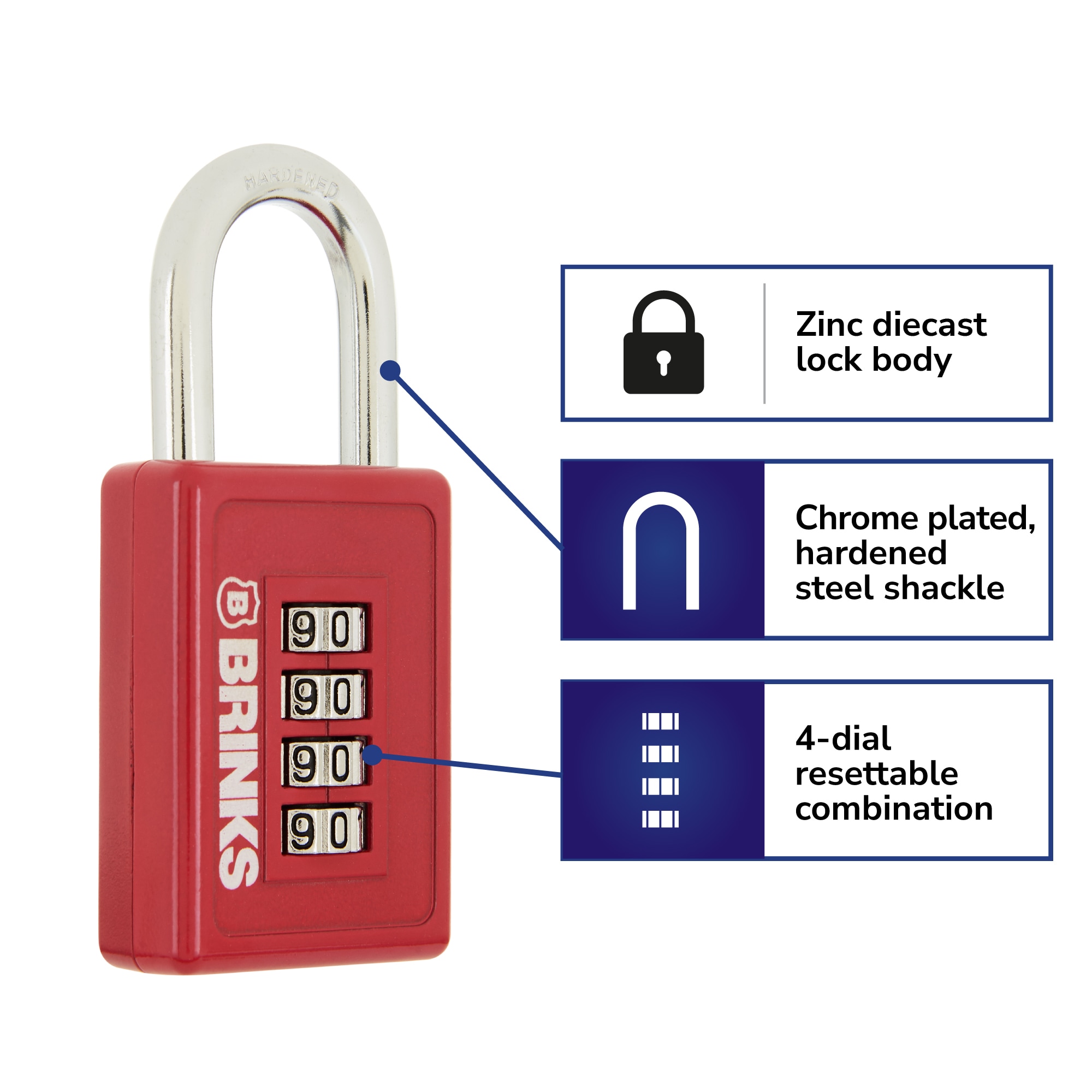 Luggage Lock, 4 Digit Combination Lock With Open Alarm, Cable Lock For Gym  Locker (2 Pieces, Black)