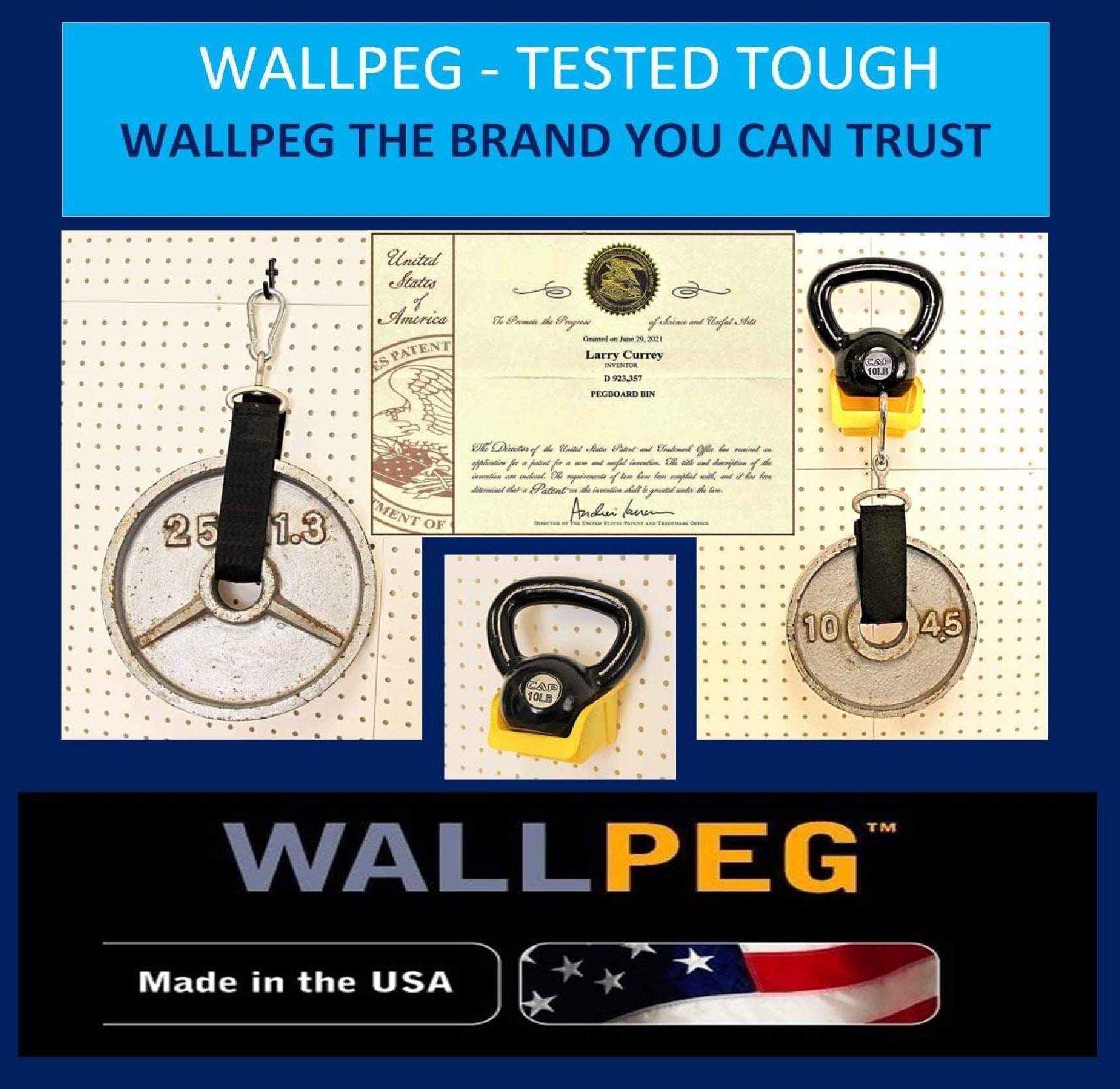 WallPeg Pegboard Hook 100-Piece Polypropylene Pegboard Hook in Black (3-in  W x 4-in H) in the Pegboard & Accessories department at