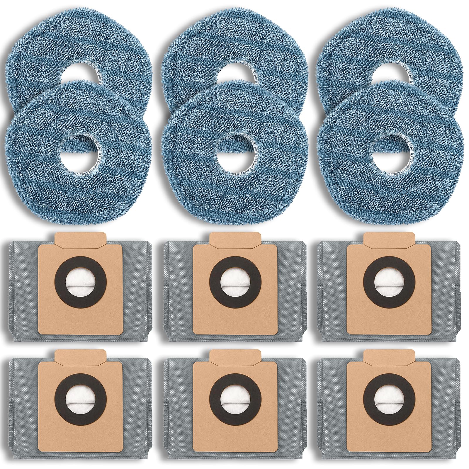 Anqtovp -  12 Pack Replacement Parts Dust Bags Mop Pads for eufy X10 Pro Omni Accessories Robot V...