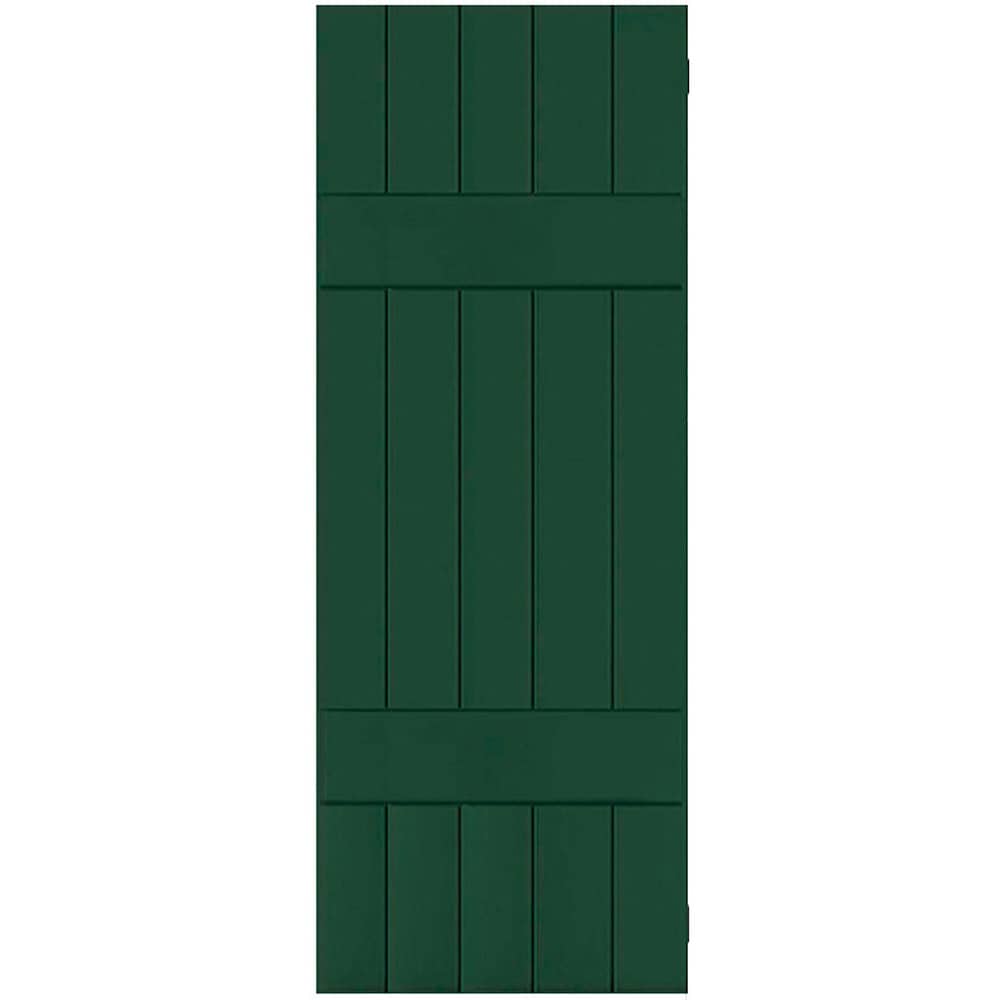 Ekena Millwork RWB18X031CGM 18-in W x 31-in H Chrome Green Board and batten Wood Exterior Shutters ( 2 -Pack )