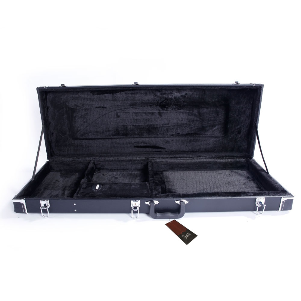 Bestcore - Electric Guitar Hard Case with Plush Lining and Lock - Square Wood Guitar Case with Ch...