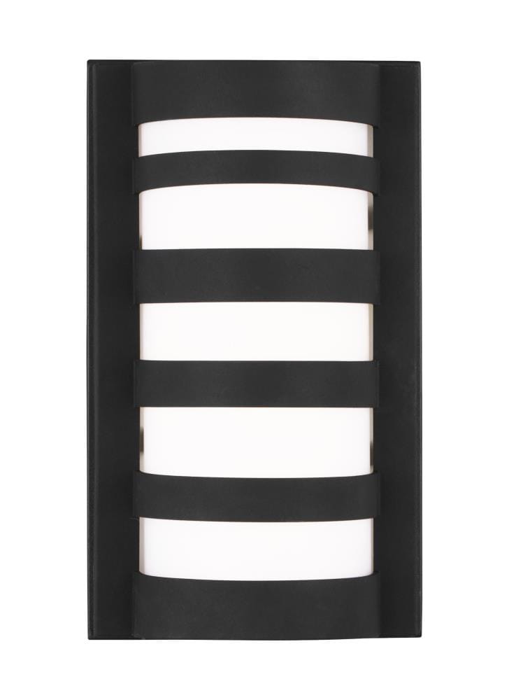 Generation Lighting 8543193S-12 Rebay 1 -Light 9.3125-in H Black Hardwired Integrated LED Outdoor Wall Light