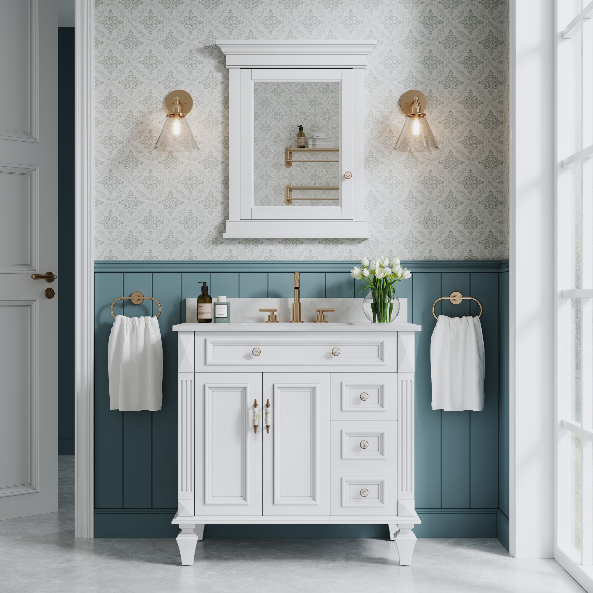 WELLFOR M2632MCL-WT Bathroom-Medicine-Cabinets - View #4