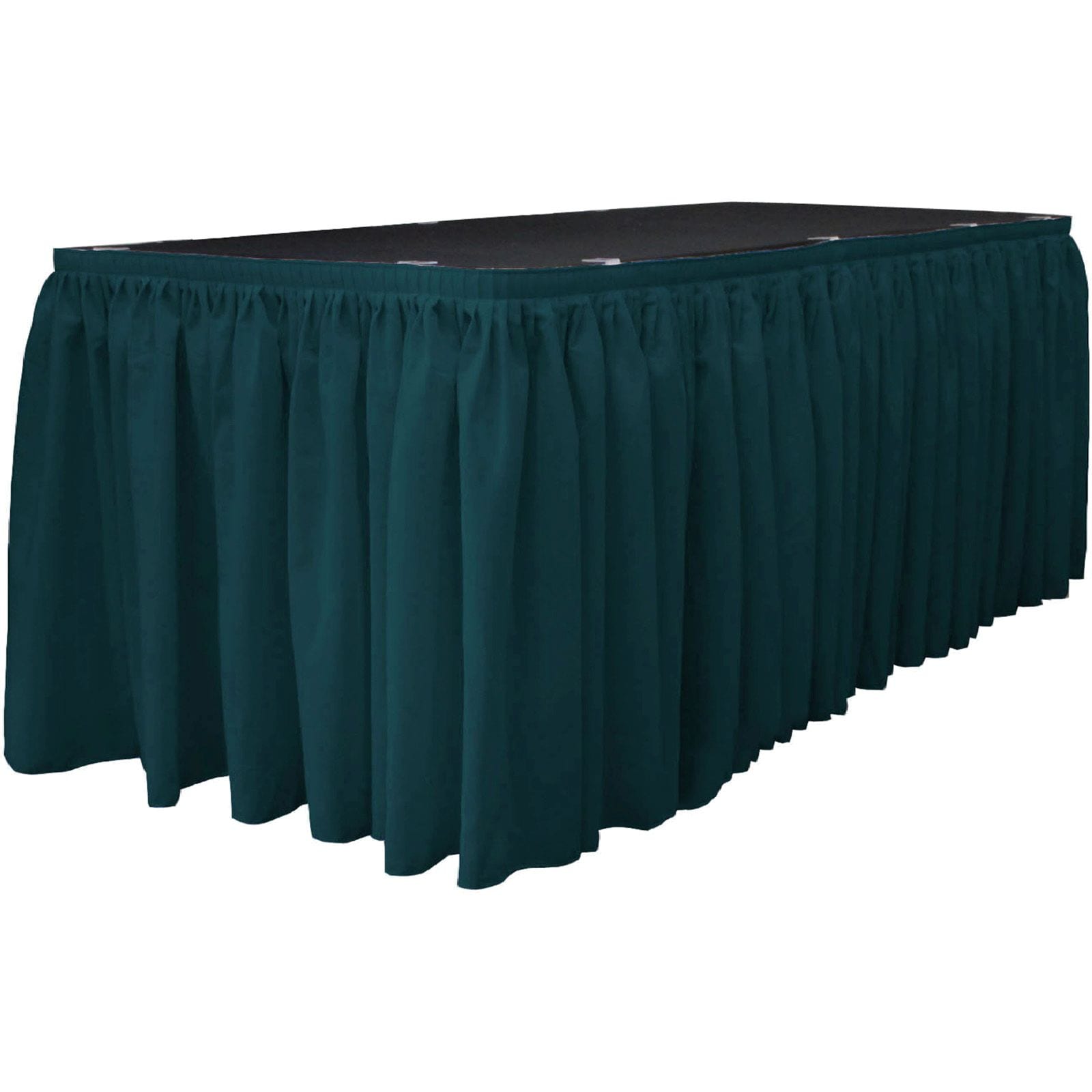 Slickblue Indoor Outdoor Event Setup Polyester Poplin Table Skirt with Hook and Loop Clips for Banquet Tables Multiple Size and Color Options