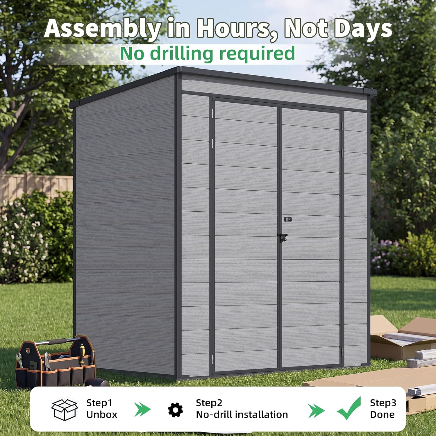 AECOJOY 16636DG-LS02 Vinyl-Resin-Storage-Buildings - View #3