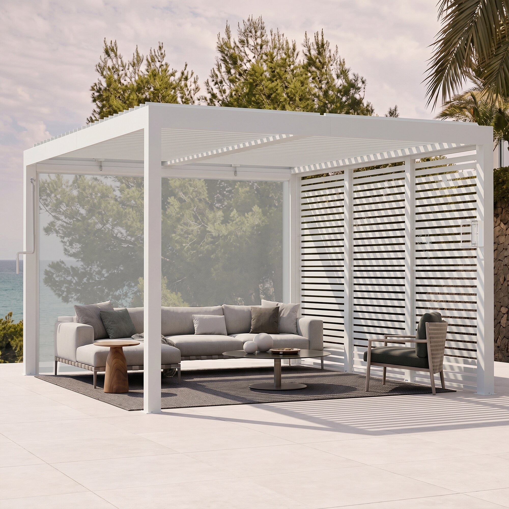 Modern Shade 10 ft x 12 ft Louvered Pergola Outdoor Pergola with ...