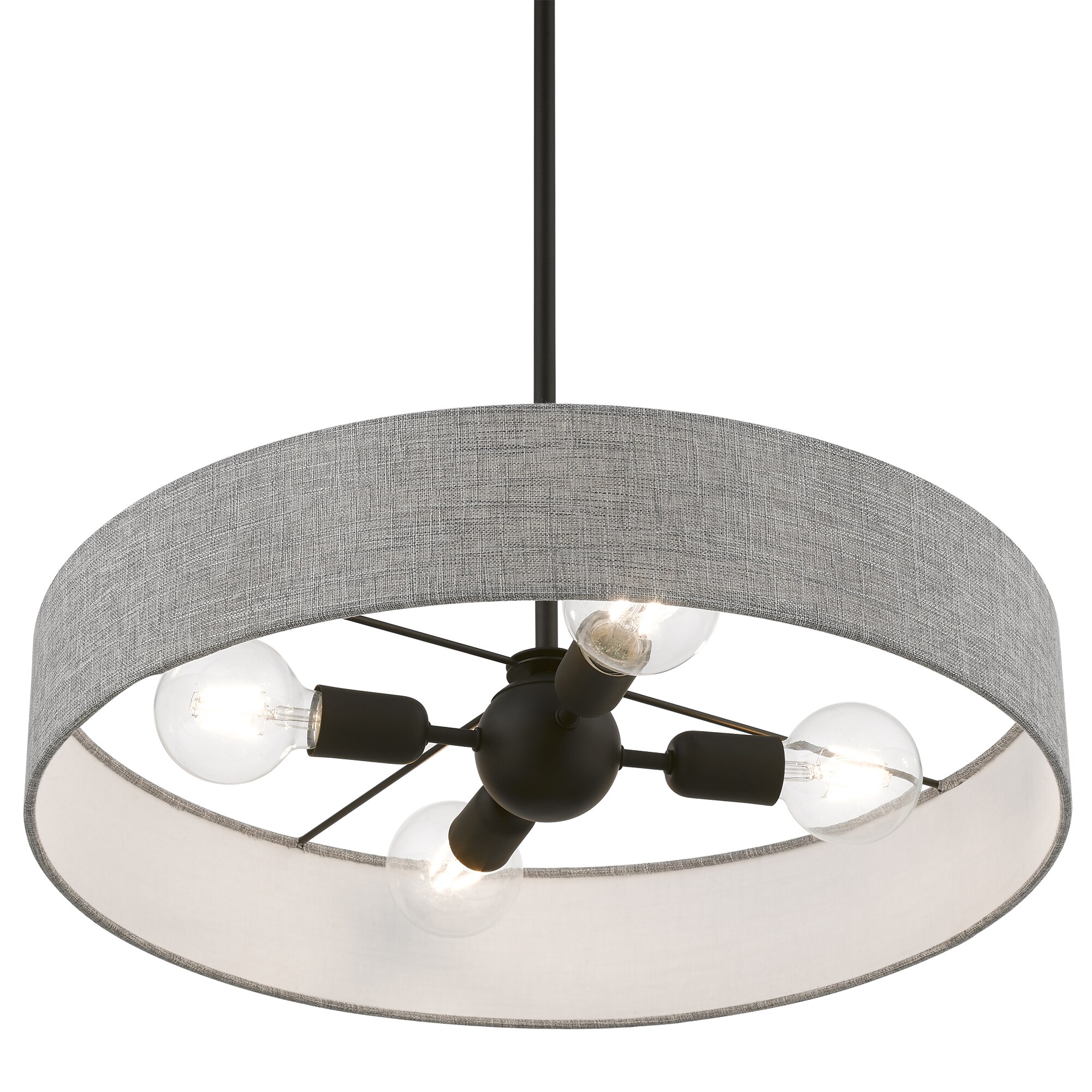 Elmhurst Black Nickel 4-Light Drum Pendant