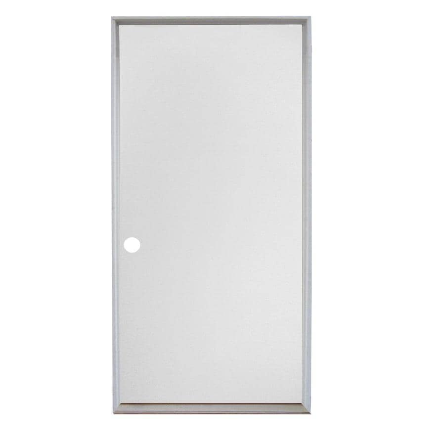 RELIABILT LO337966 30-in x 80-in Steel Left-Hand Inswing Primed Fire Rated Prehung Front Door with Brickmould Insulating Core