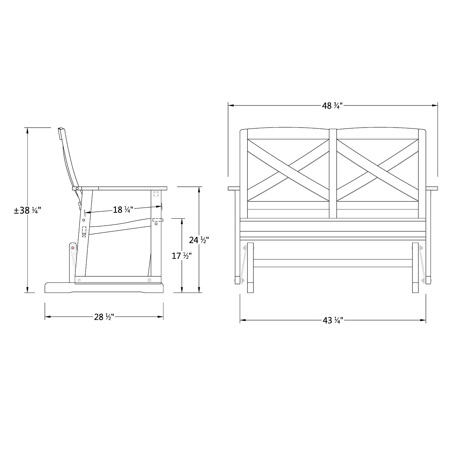 Cambridge Casual Tulle 2-person Weathered Gray Wood Outdoor Glider in ...