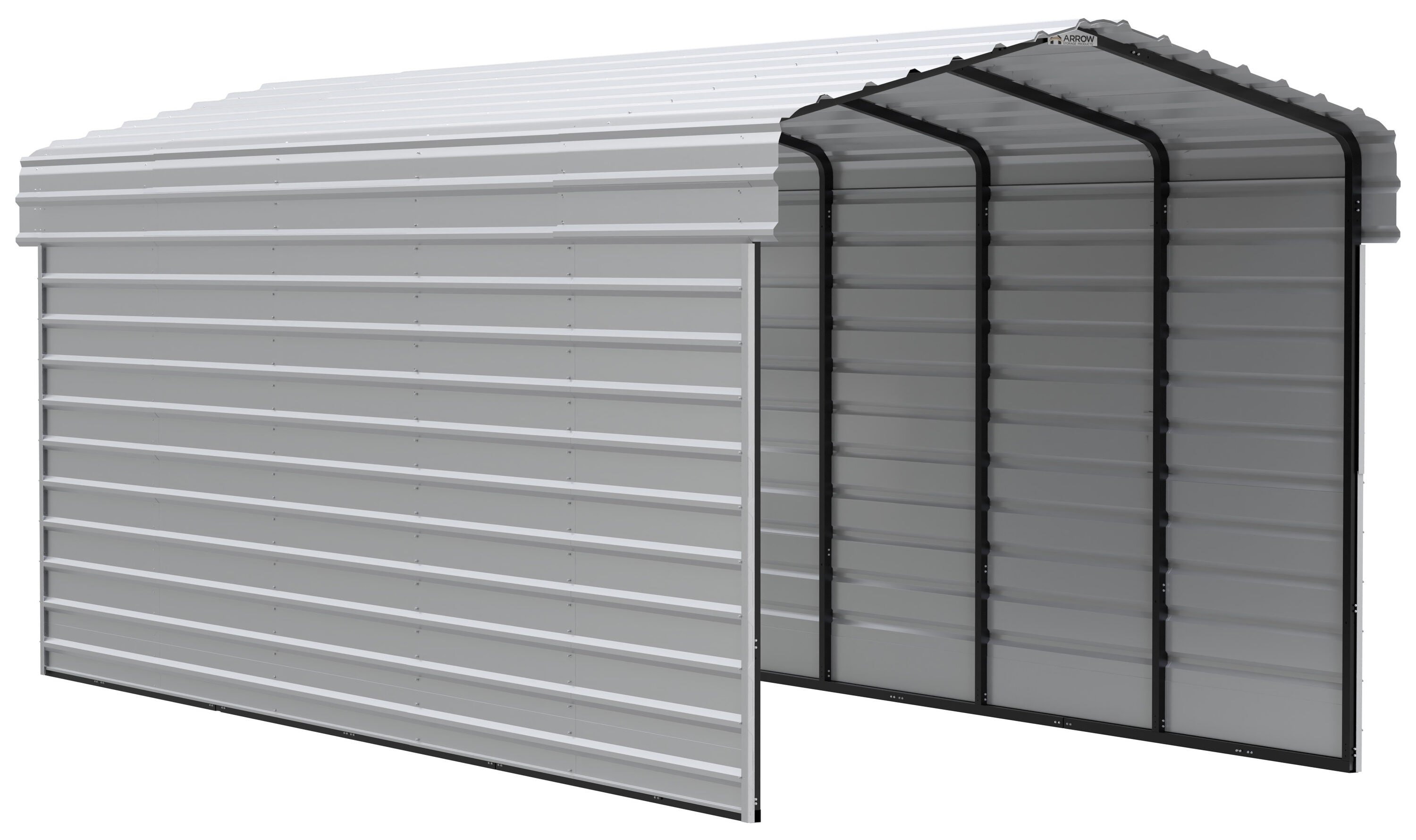 Arrow CPH102409ECL2 10-ft W x 24-ft L x 9-ft H Eggshell Metal Carport with Metal Roof