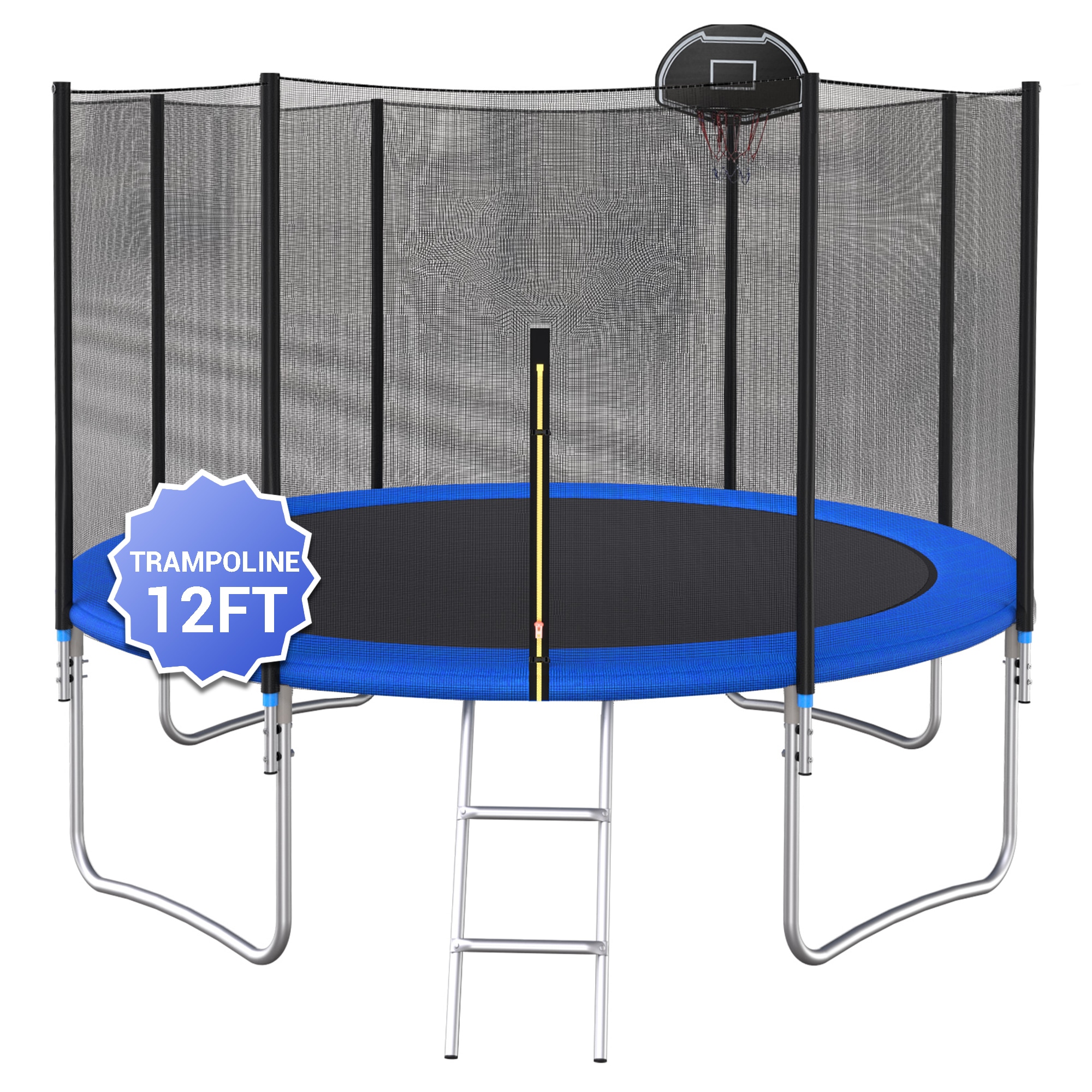 Fun Orange FUN24BC09 Outdoor Trampoline 12-ft Round Backyard in Blue