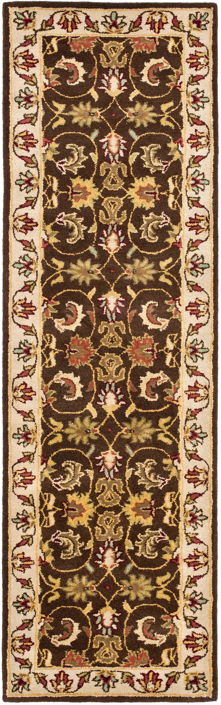 Elegant Heritage Blue Wool 27'' Tufted Runner Rug