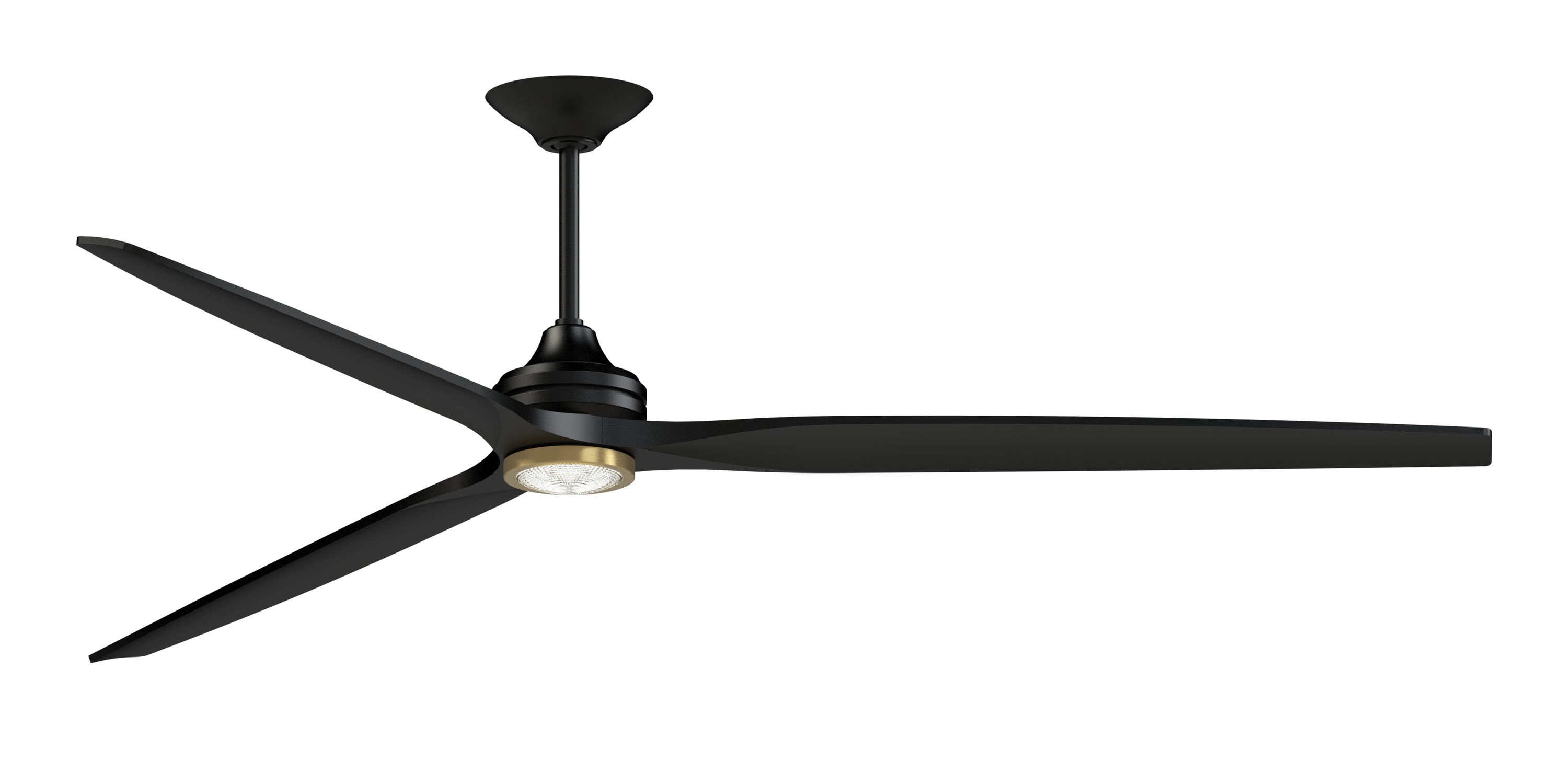 Fanimation FPD6721BBL-96BLLKBBS Spitfire 96-in Color-Changing Integrated LED Outdoor Smart Black with Black Blades Propeller Ceiling Fan With Light - Remote Included ( 3 -Blade )