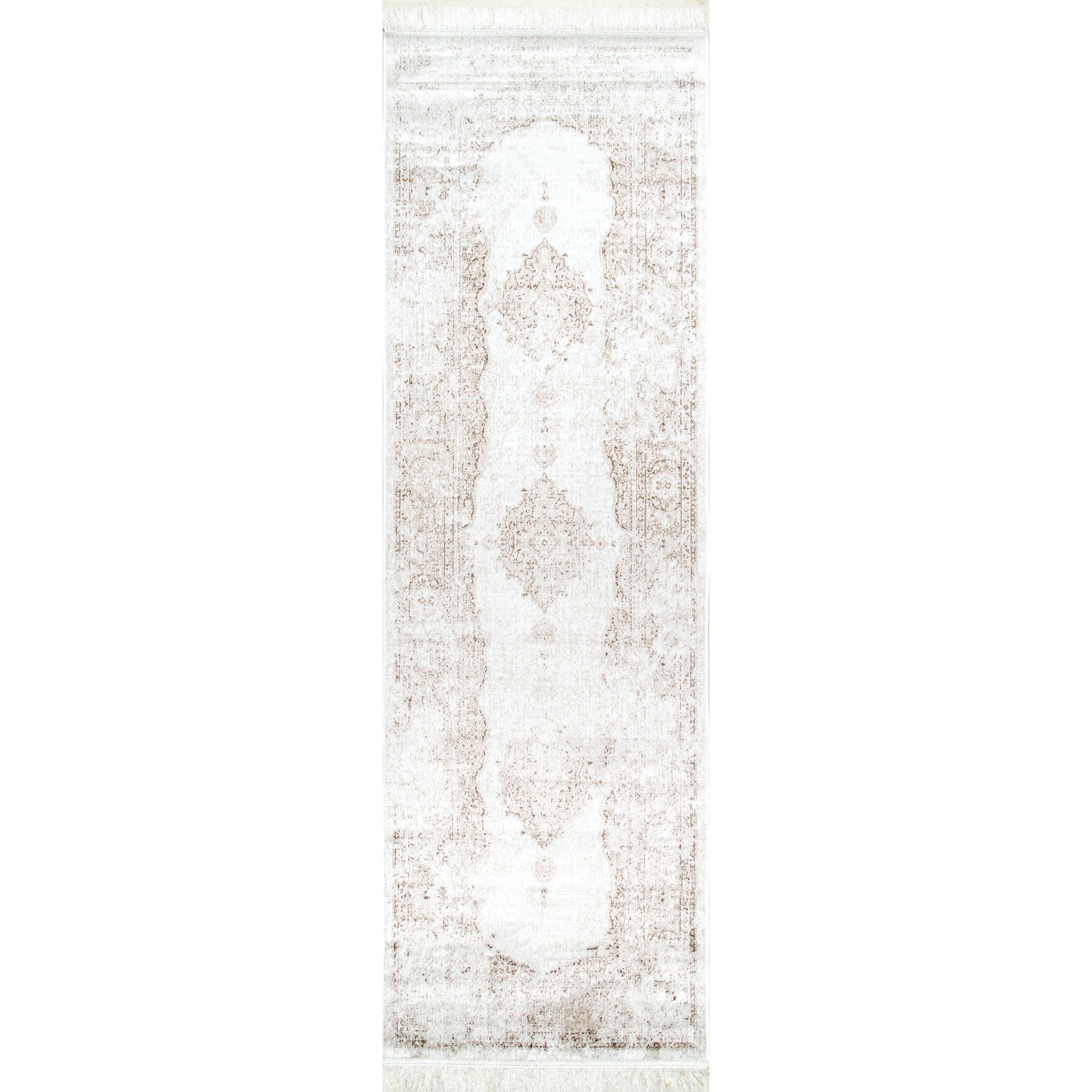 nuLOOM DCRS03A-2808 2 x 8 (ft) Loomed Synthetic Ivory Rectangular Indoor Medallion Vintage Runner rug