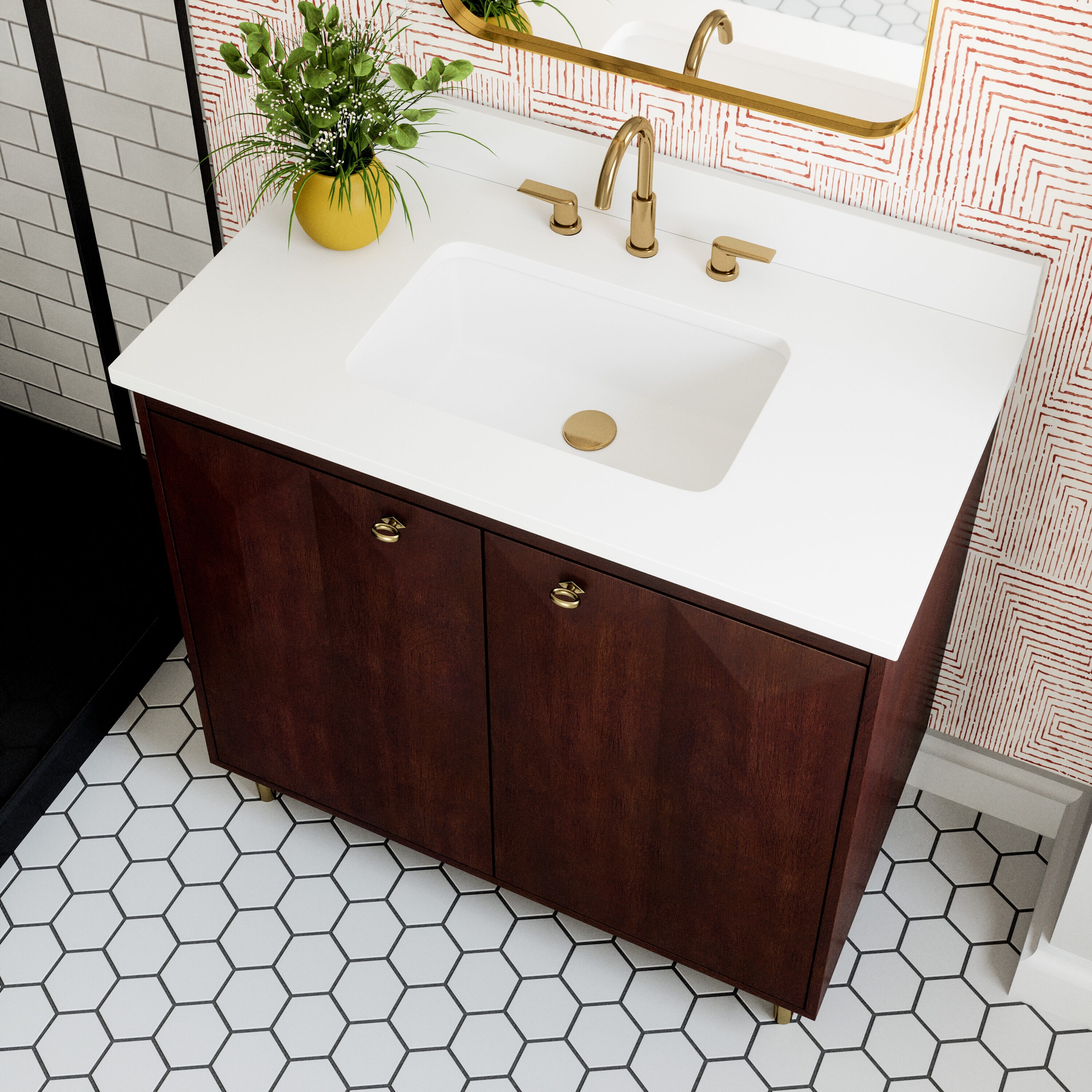 Scott Living Esterhaus 36-in Cherry Undermount Single Sink Bathroom ...