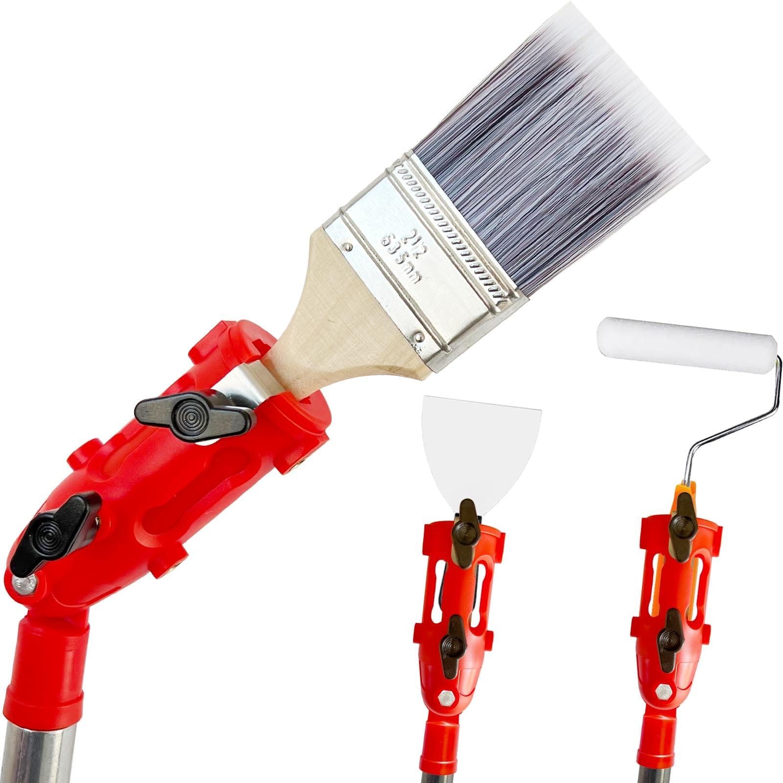 Phyfalip  Multi Angle Paint Brush Extender Long Handle Paint Brush Extension Pole Attachment for Paint Roller Edger Tool for High Ceilings