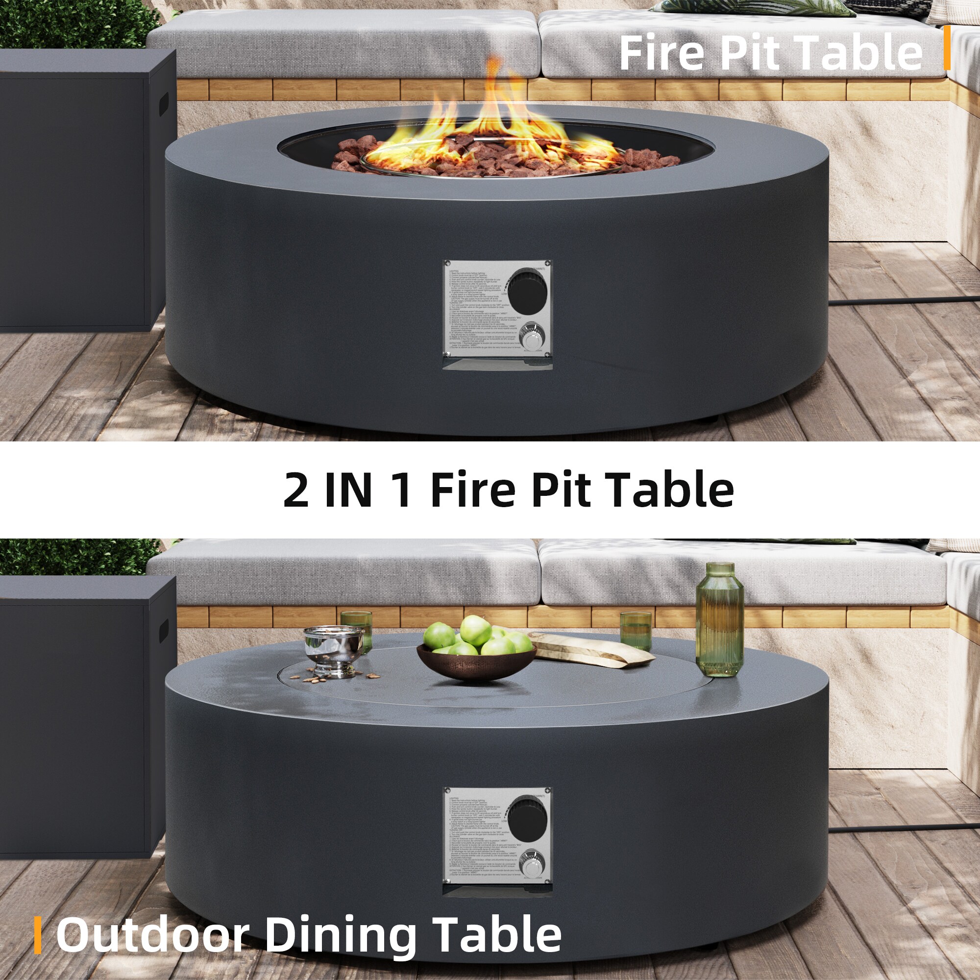 UPHA PL-42TPYX-DK-K Outdoor-Gas-Firepits - View #7