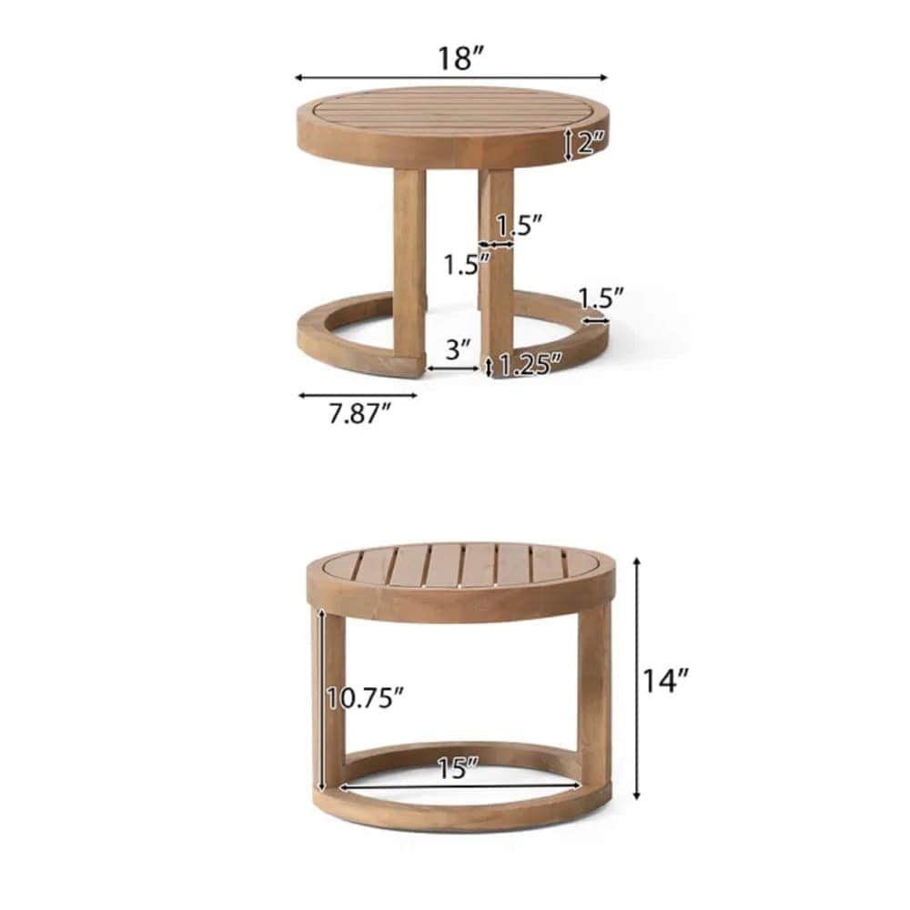 Coolbibila SHEP-PTABLE-BROWN Patio-Tables - View #3