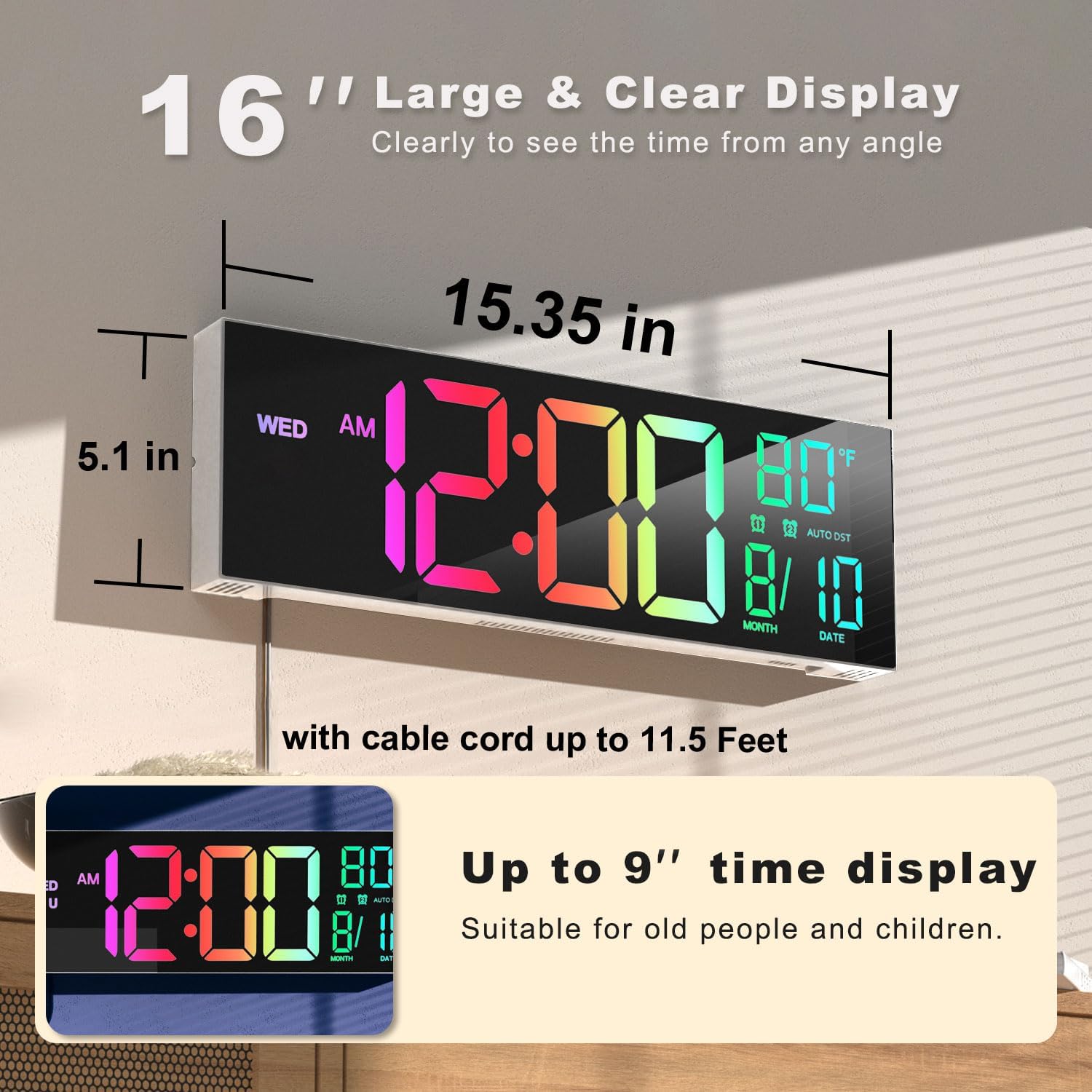 JALL PH01-16-WHI-SHELL Indoor-Outdoor-Clocks - View #2