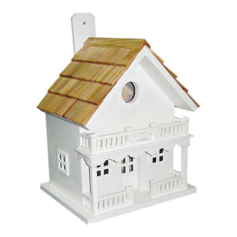 Home Bazaar HB-9002WS 9.5-Inches H White Wood Finches Aviary Bird House