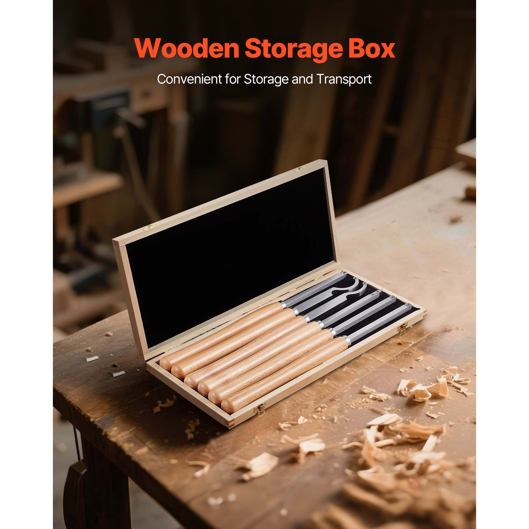 VEVOR Wood Lathe Turning Tool Set 6PCS Lathe Roughing Finishing ...