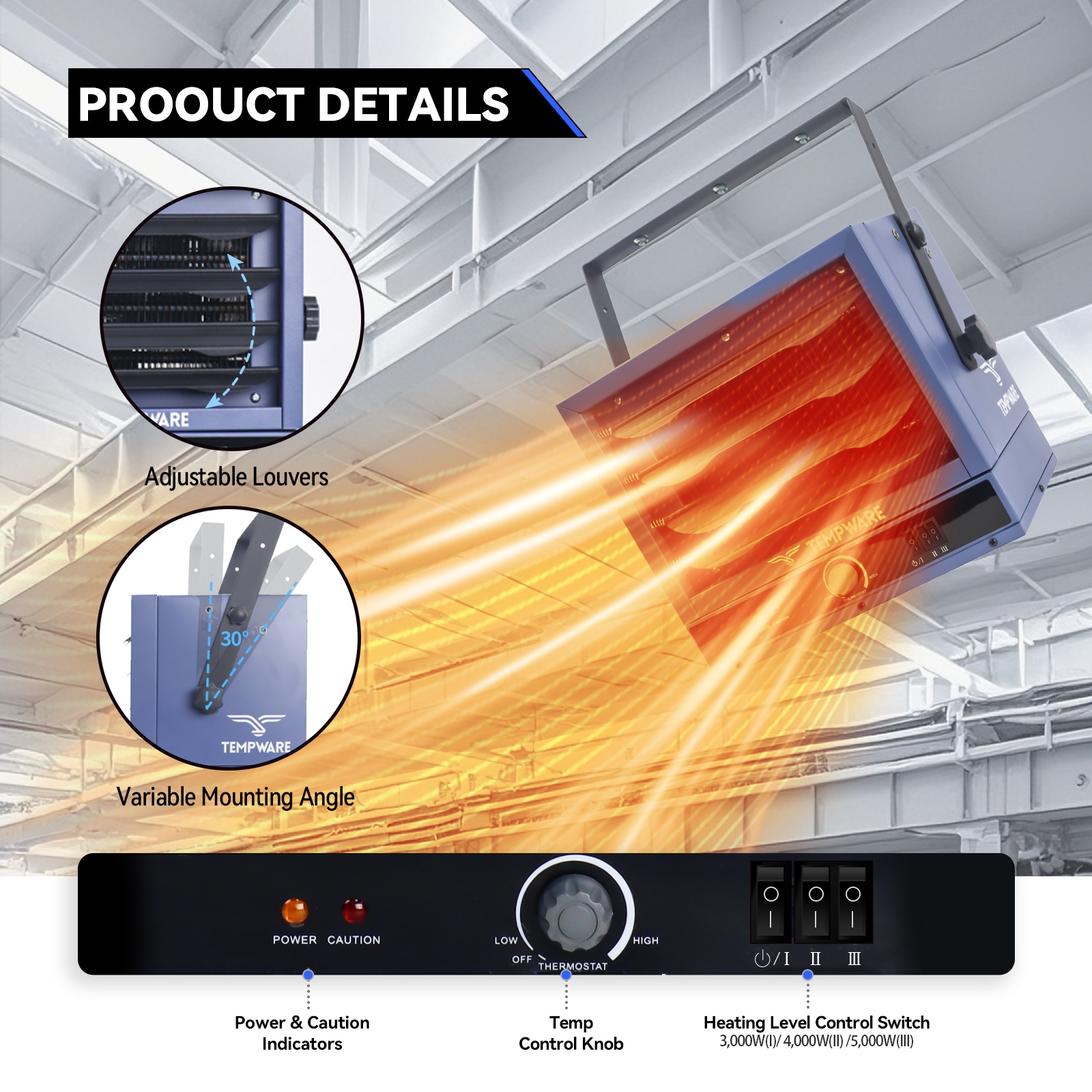 TEMPWARE TW5000 Electric-Garage-Heaters - View #5
