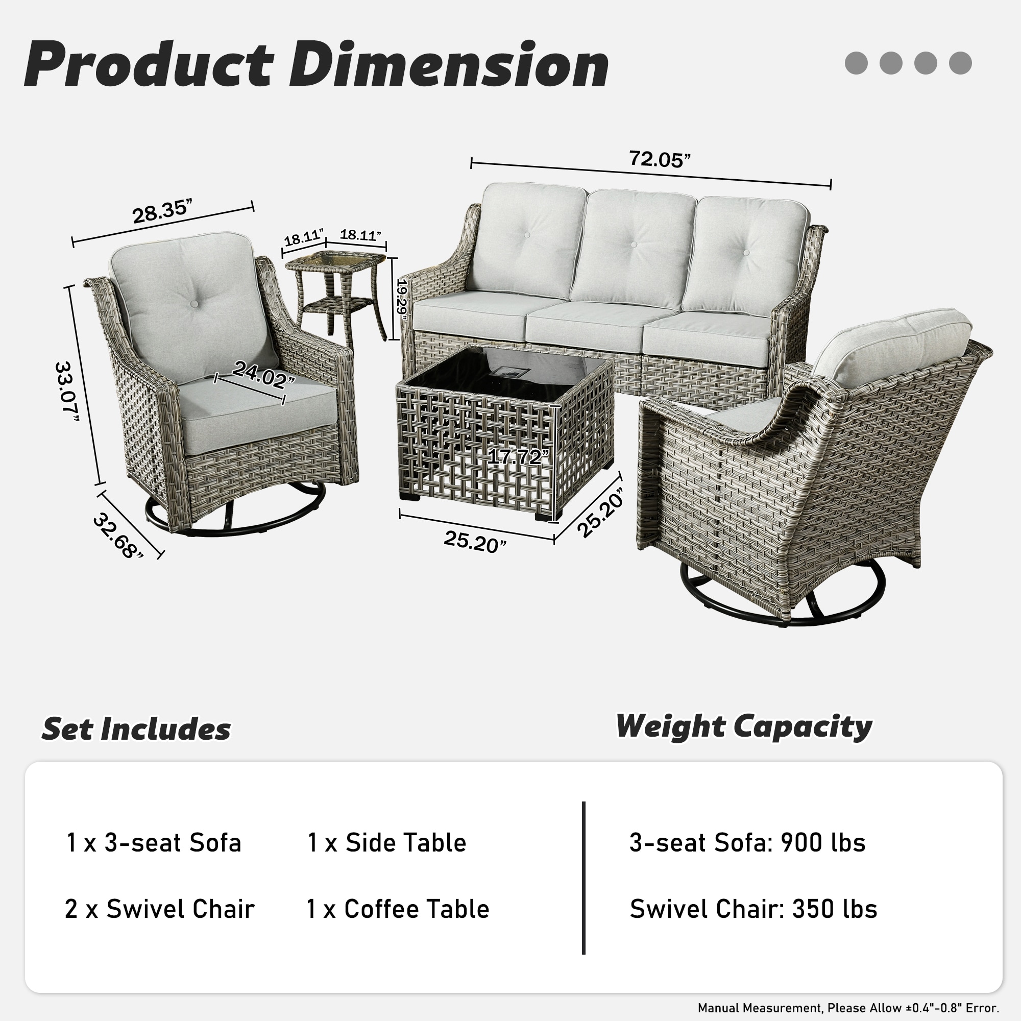 Ovios PD405Y Patio-Conversation-Sets - View #9