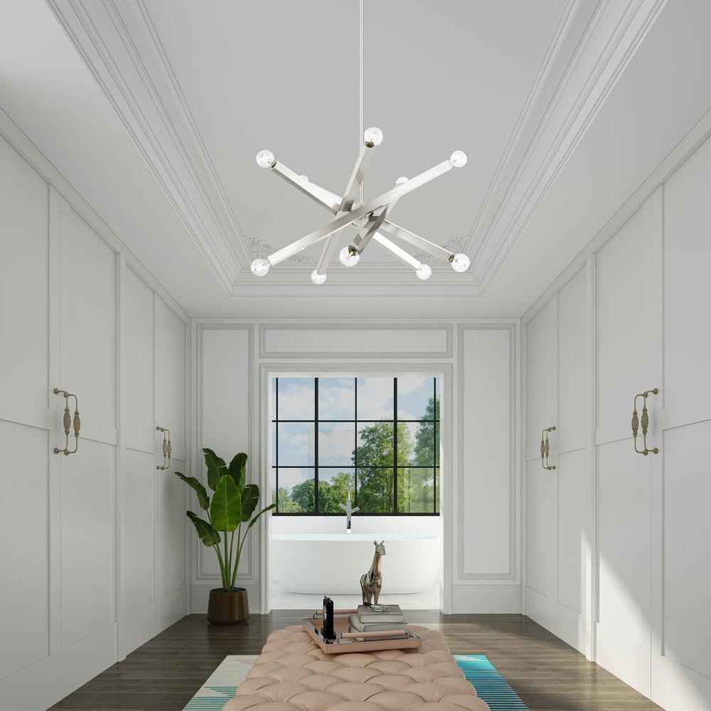 Solna Brushed Nickel 10-Light Modern Chandelier