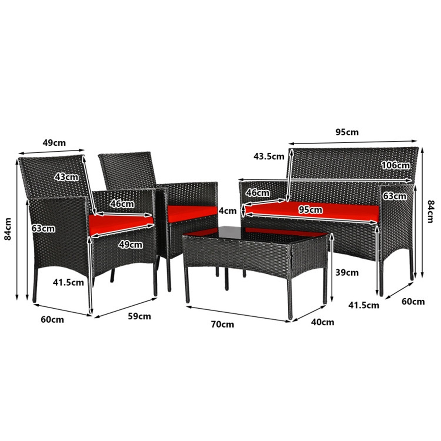 Forclover CRF-1064WH Patio-Conversation-Sets - View #14