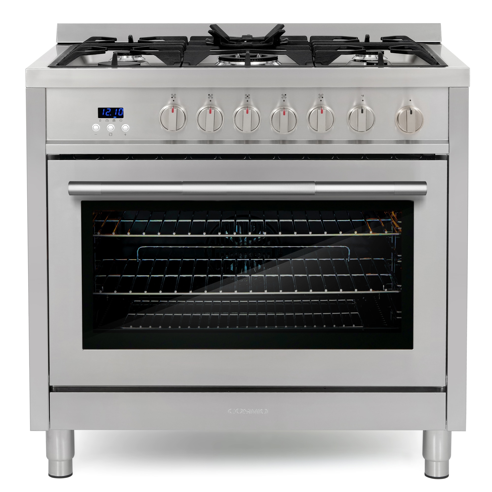 Cosmo COS-965AGFC-202 36-in 5 burners 3.8-cu ft Convection Oven Freestanding Natural Gas Range ( Stainless Steel )